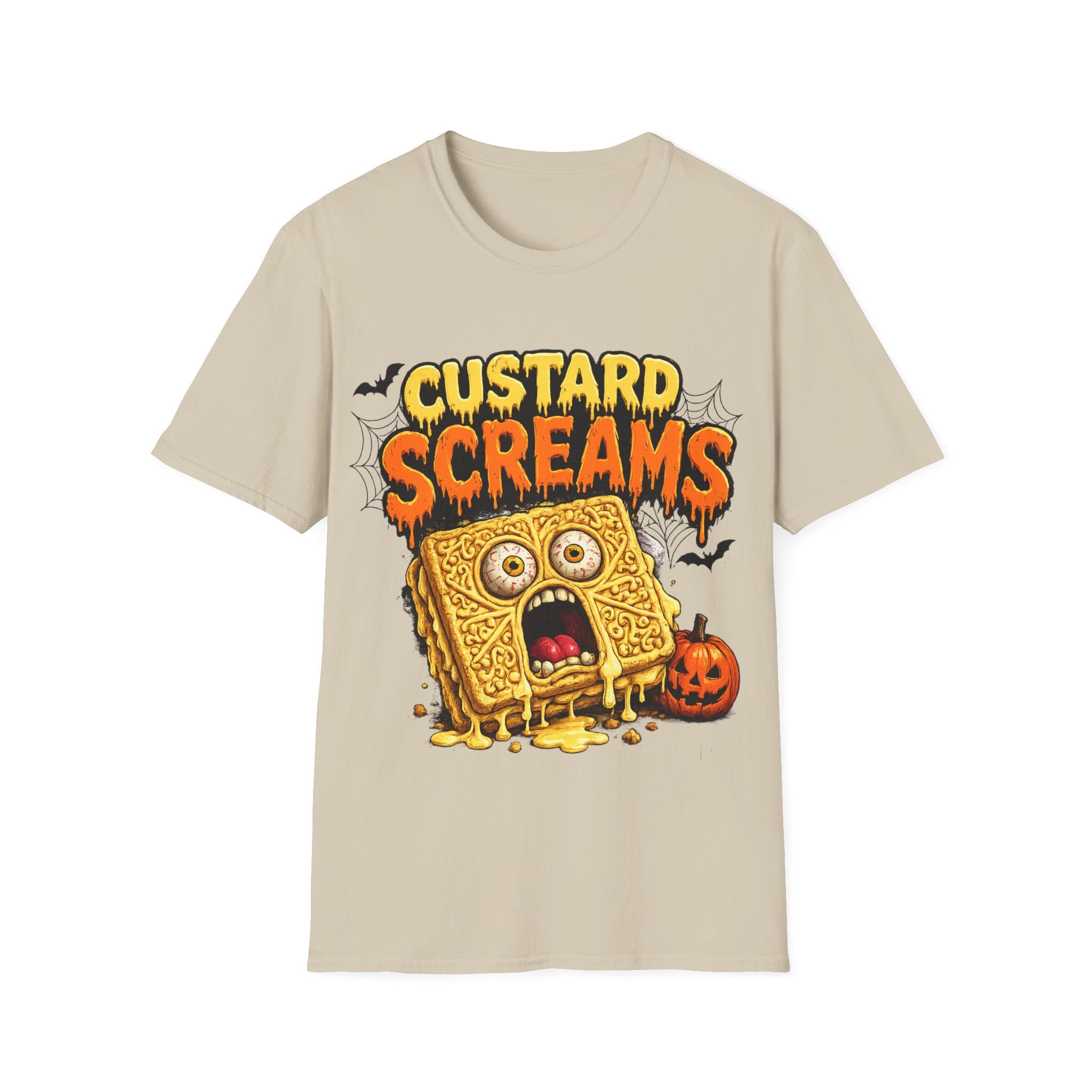 Custard Screams Halloween T-Shirt — Spooky Dessert Graphic Tee