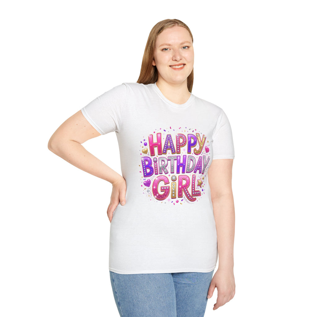 Happy Birthday Girl T-Shirt — Colorful Confetti Party Tee