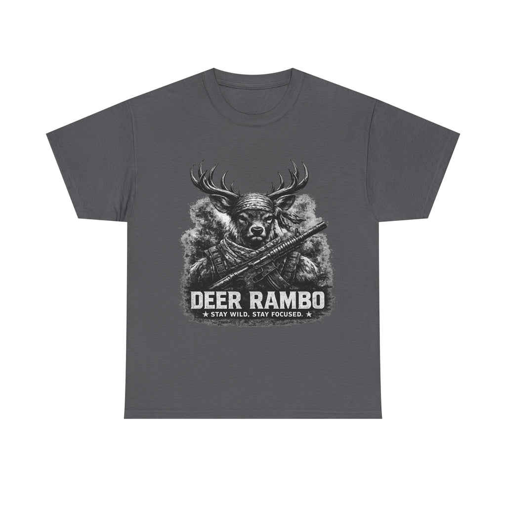 Deer Rambo Skull T-Shirt | Hunter Gift | Woodland Deer Shirt | Rustic Outdoor Tee | Unisex Shirt