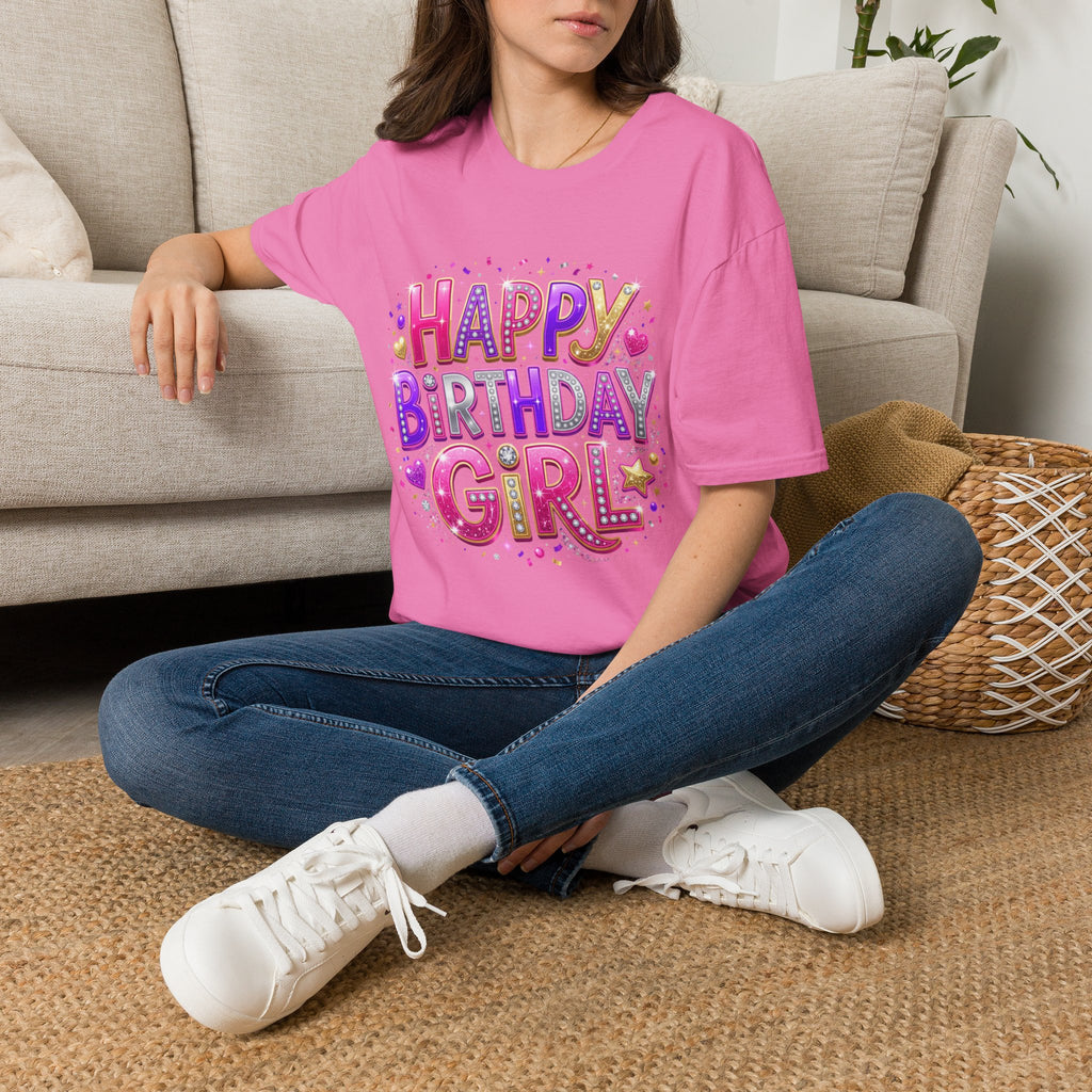 Happy Birthday Girl T-Shirt — Colorful Confetti Party Tee