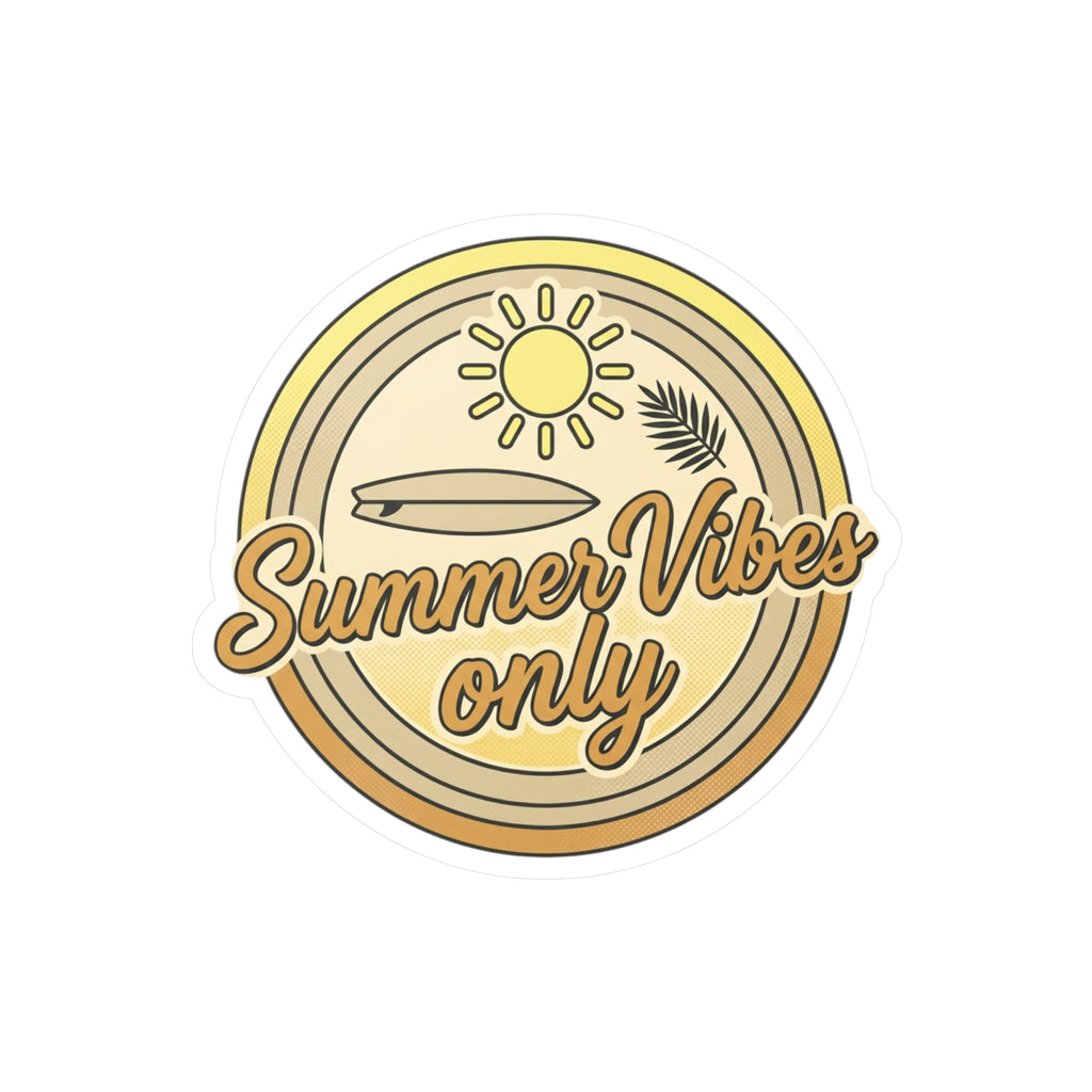 Summer Vibes Only Sticker — Retro Surfboard Vinyl Kiss-Cut