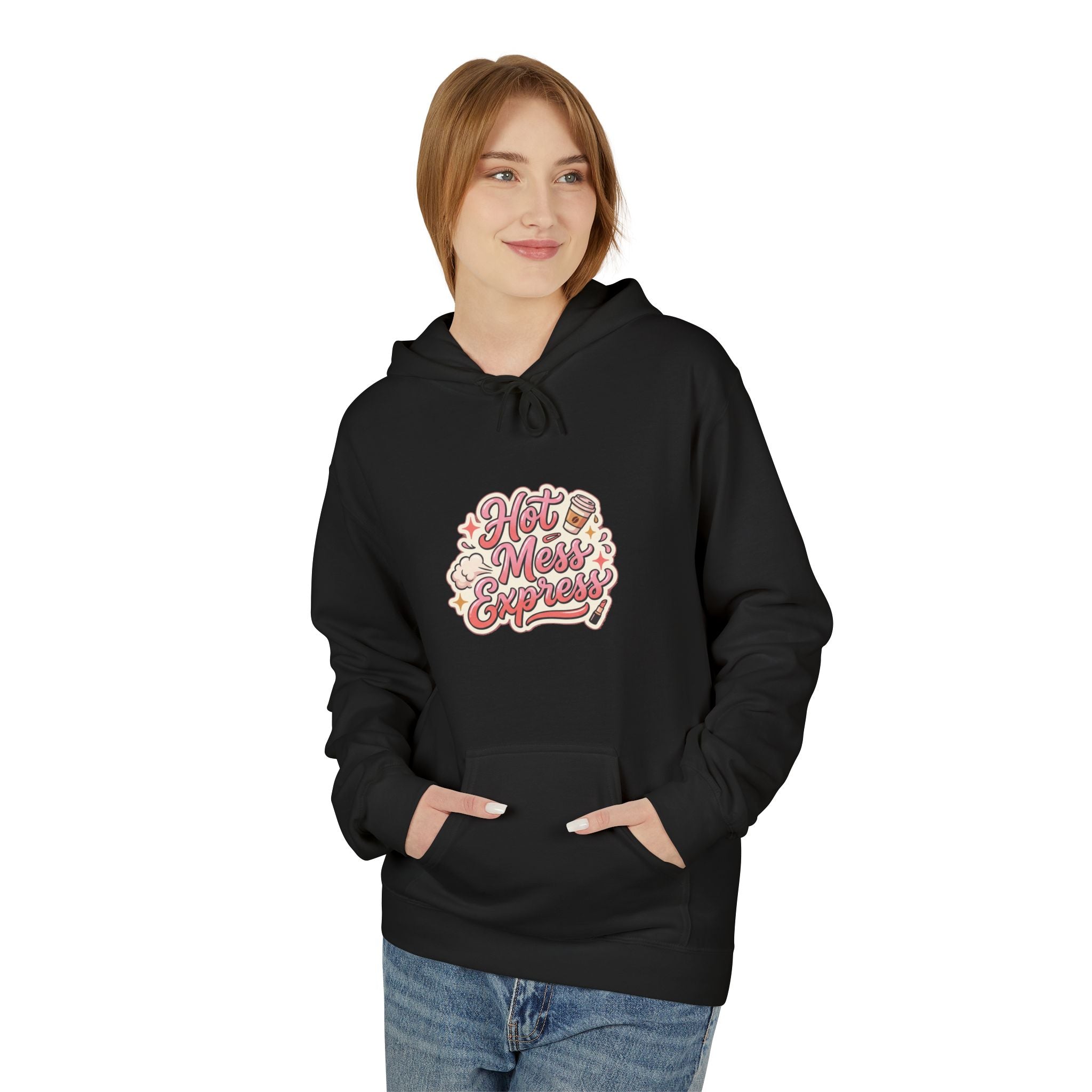 Hoodie - "Hot Mess Express" Funny Script Hoodie