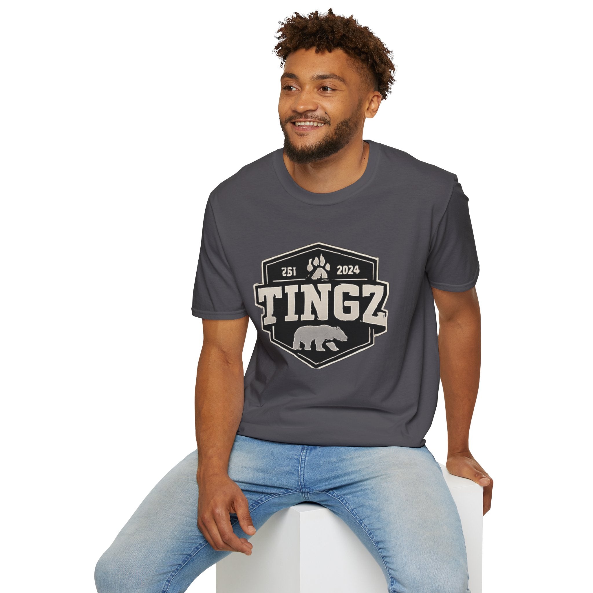 Bear Tingz Logo T‑Shirt — Retro Paw Emblem Tee
