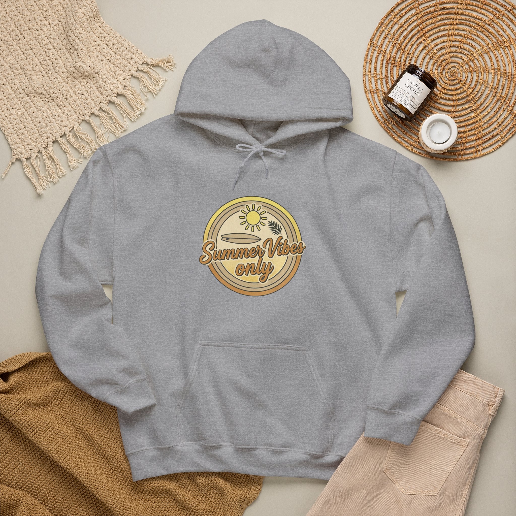 Retro Daisy “Summer Vibes Only” Hoodie — Vintage Floral Cozy Pullover