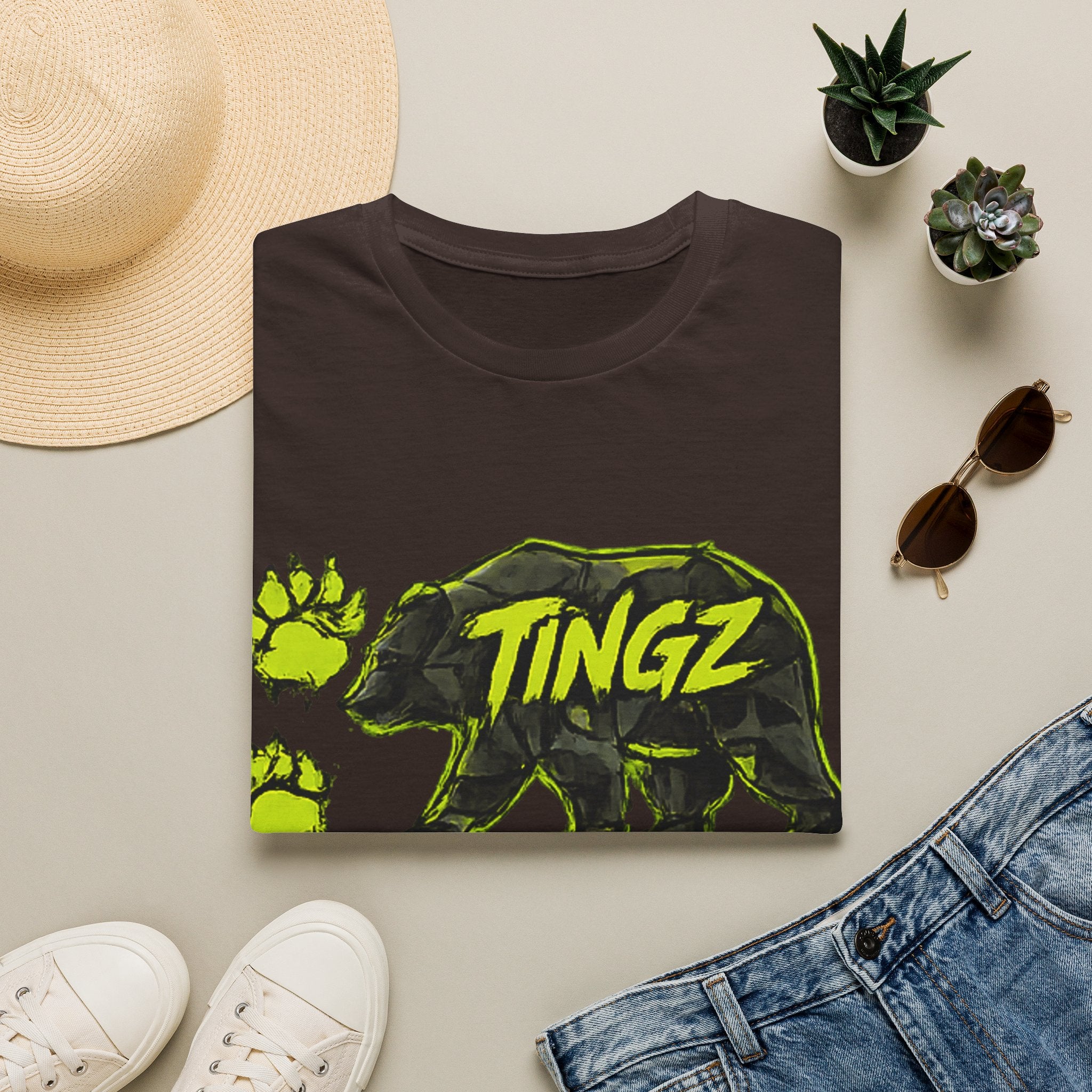 Bear TINGZ Paw Graphic T-Shirt —  Neon Logo