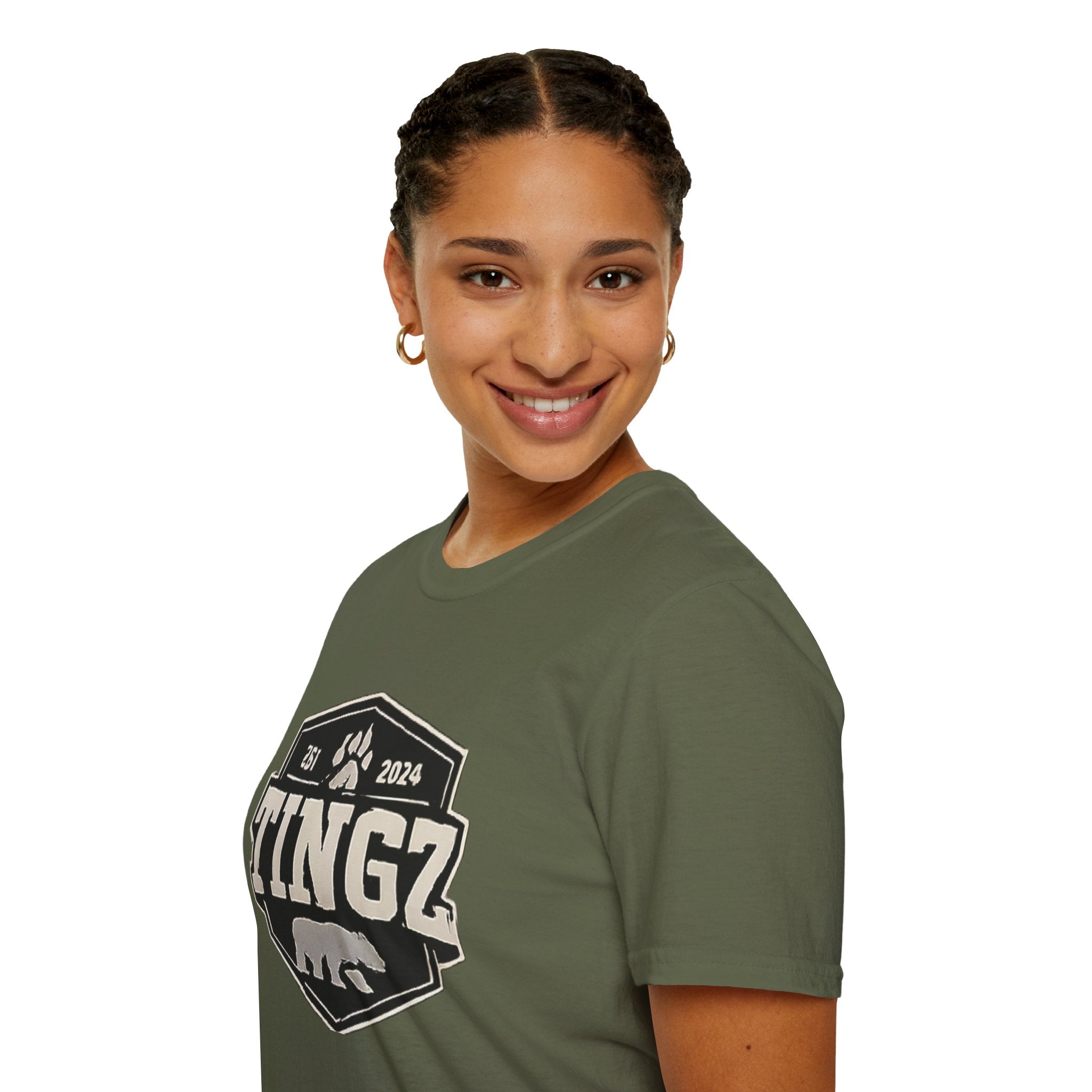 Bear Tingz Logo T‑Shirt — Retro Paw Emblem Tee