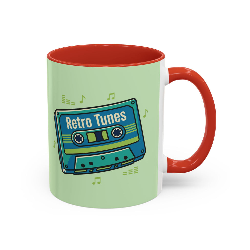 Retro Tunes Accent Coffee Mug — Cassette Tape Music Lovers Gift (11/15oz)