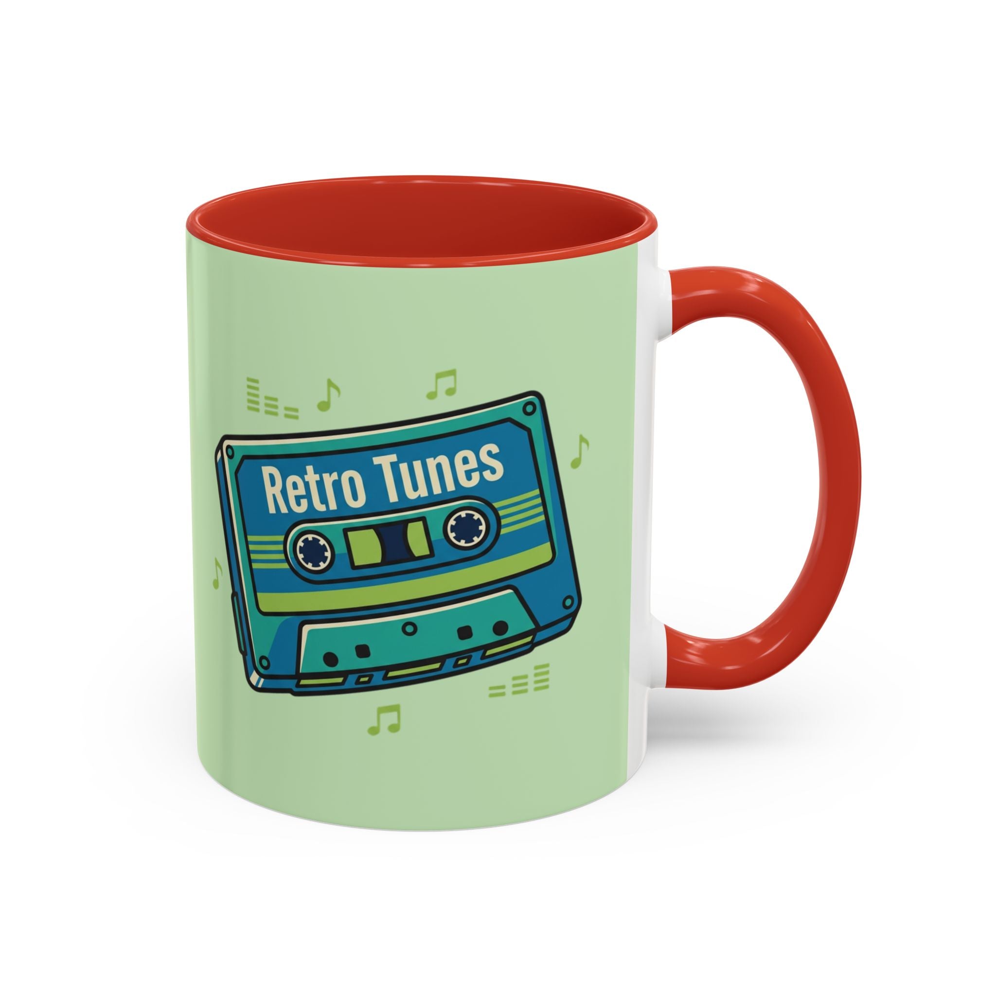 Retro Tunes Accent Coffee Mug — Cassette Tape Music Lovers Gift (11/15oz)