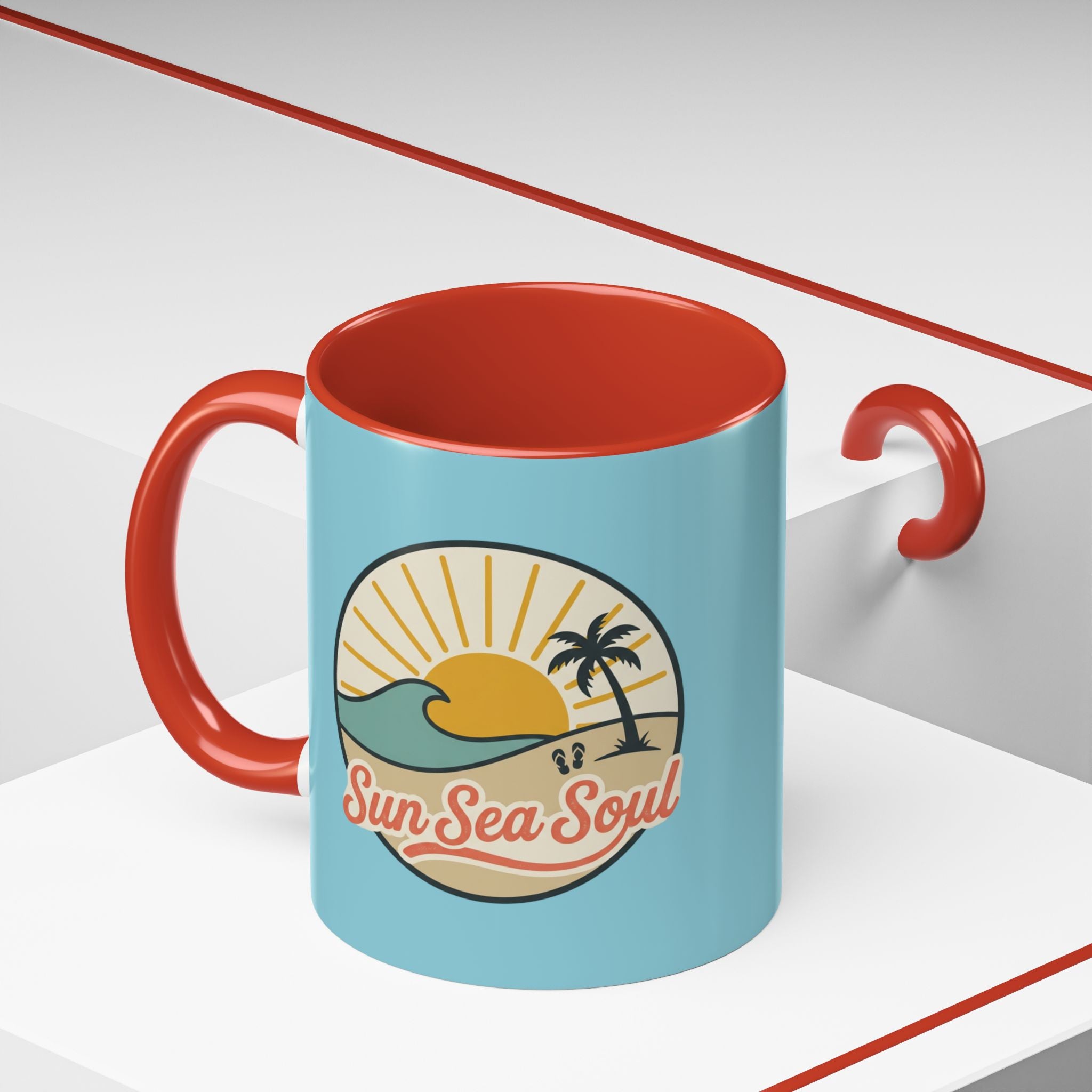 Sun Sea Soul Accent Coffee Mug – Beach Sunset 11/15oz