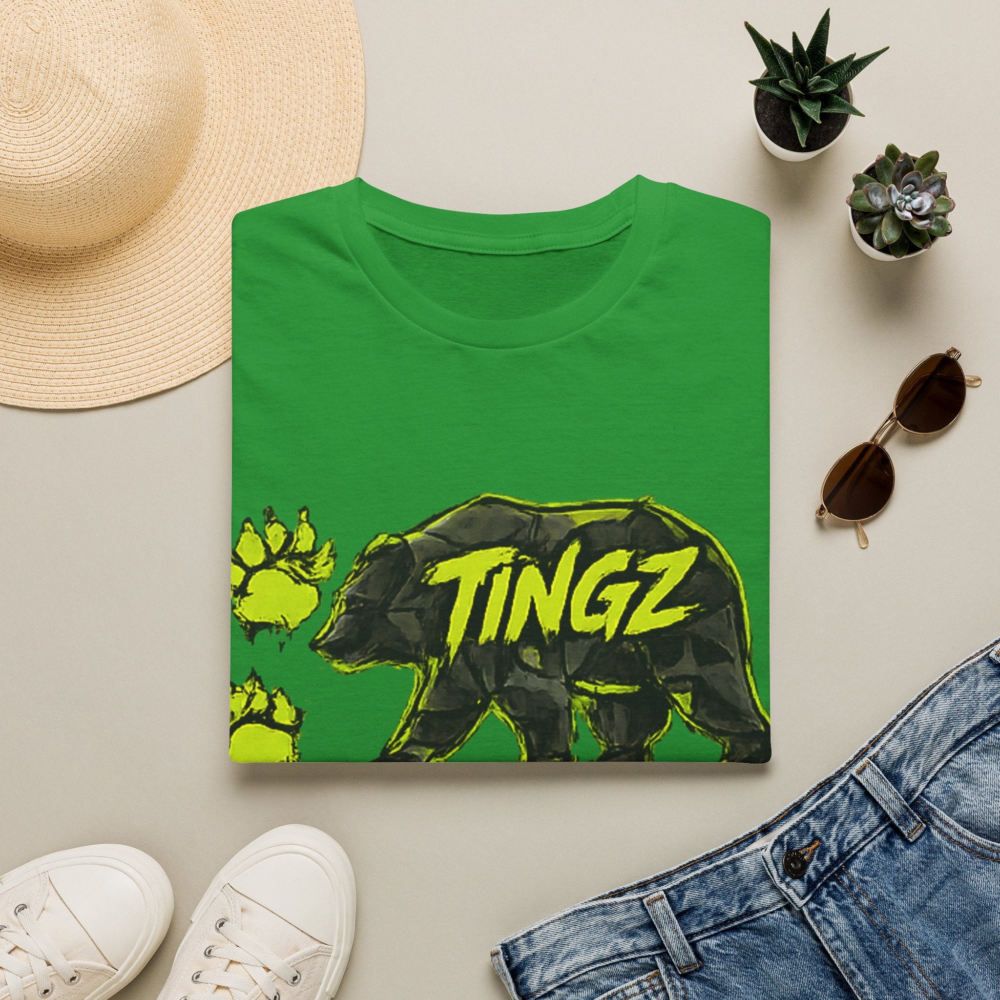 Bear TINGZ Paw Graphic T-Shirt —  Neon Logo