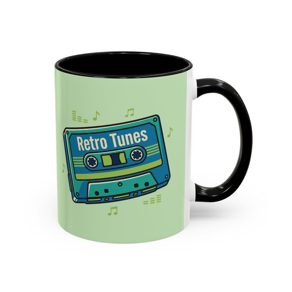 Retro Tunes Accent Coffee Mug — Cassette Tape Music Lovers Gift (11/15oz)