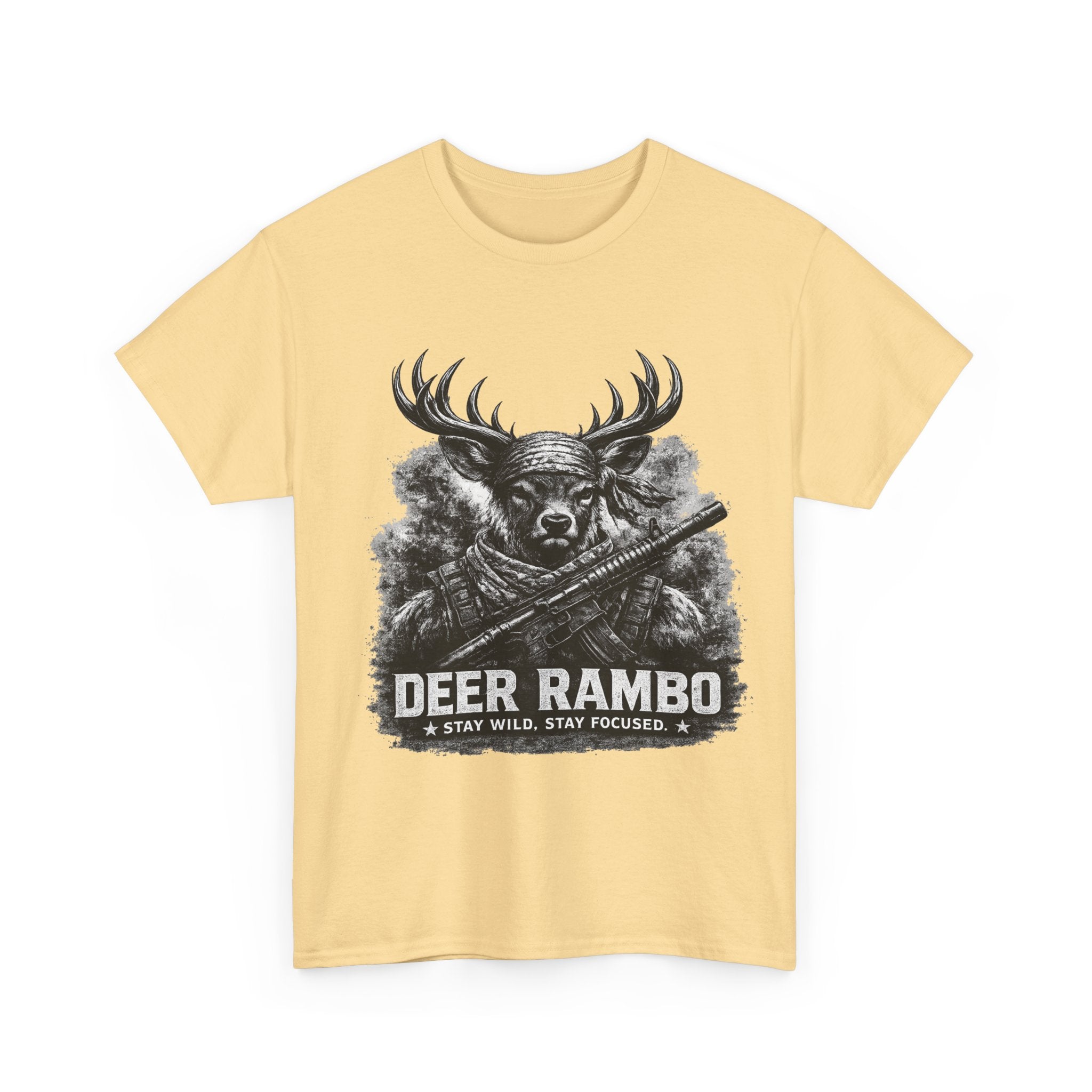 Deer Rambo Skull T-Shirt | Hunter Gift | Woodland Deer Shirt | Rustic Outdoor Tee | Unisex Shirt