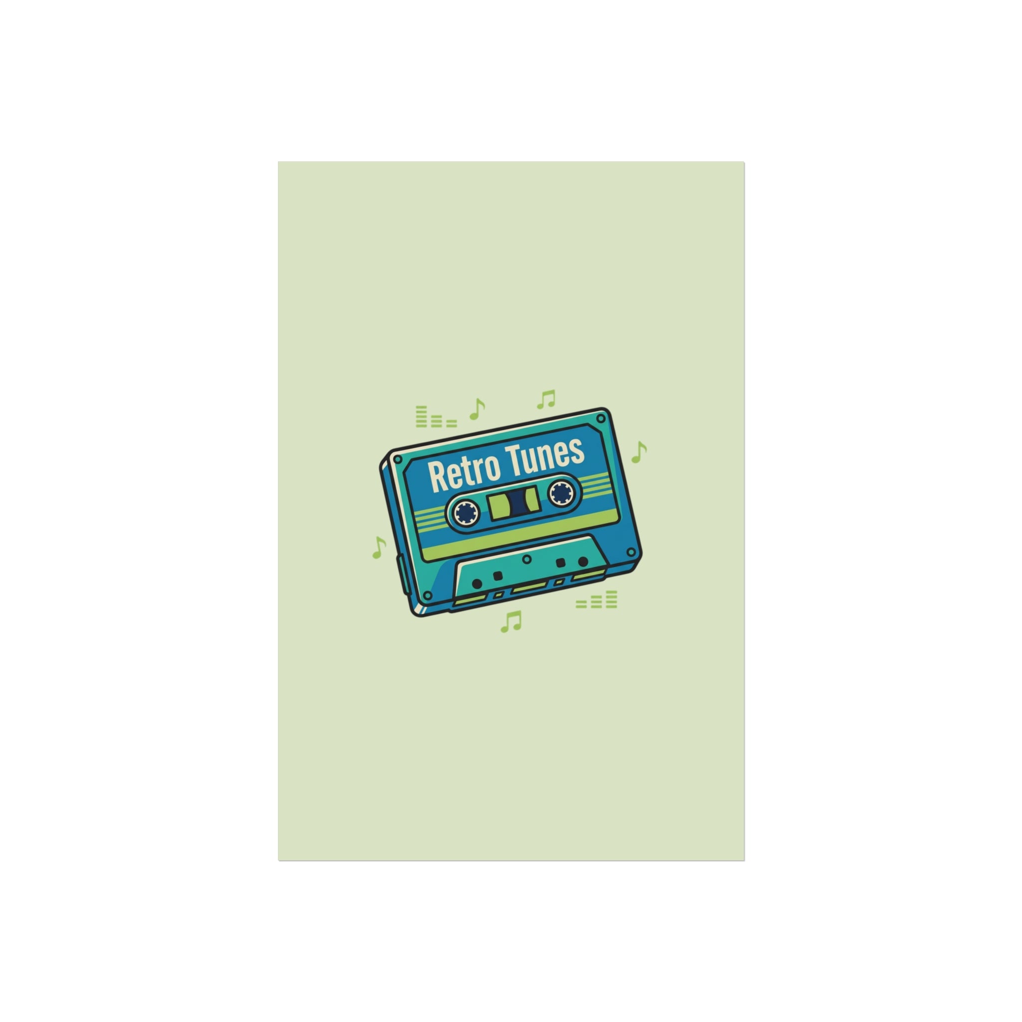 Retro Tunes Cassette Poster — Vintage Music Wall Art