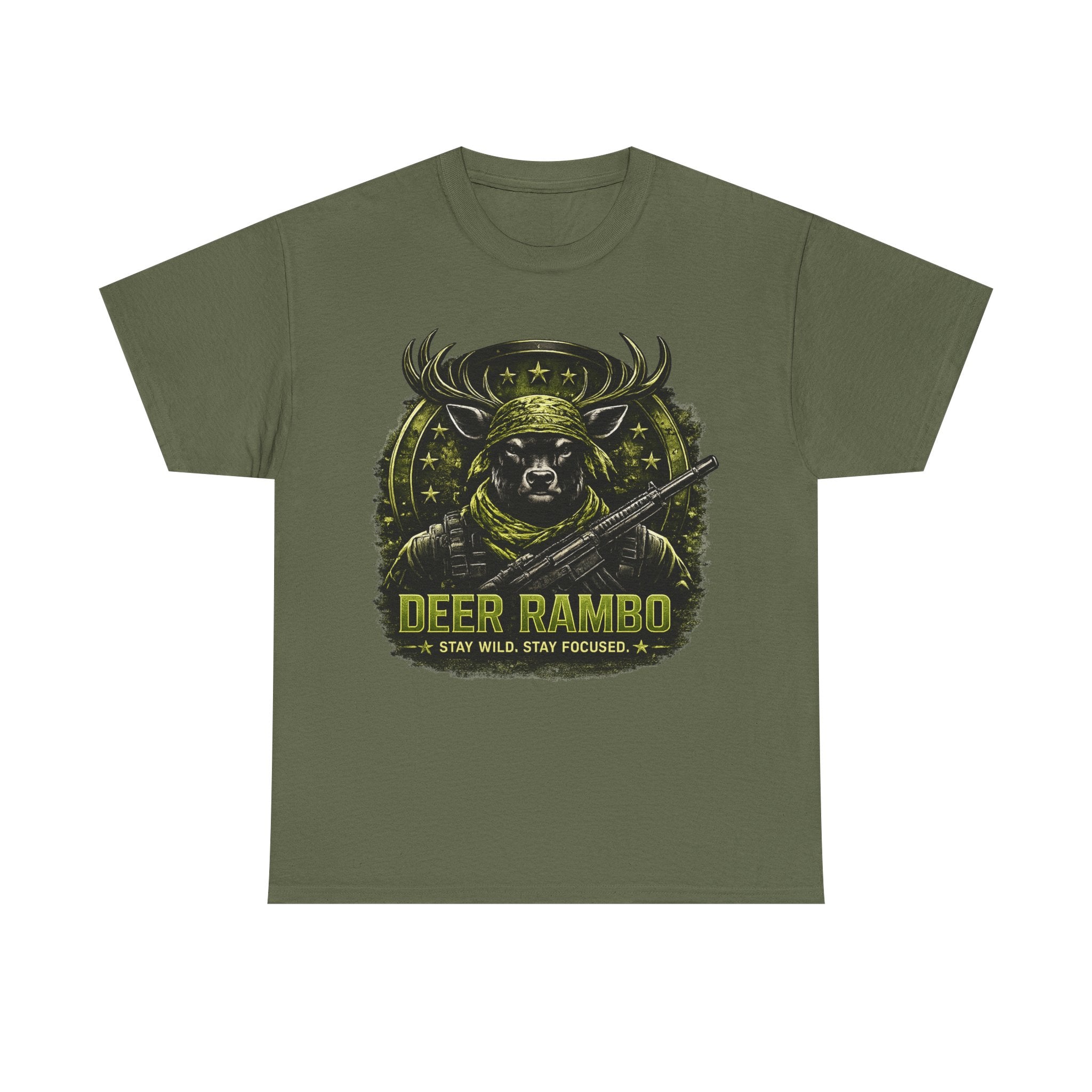 Deer Rambo Camo T-Shirt Hunter Gift | Woodland Deer Shirt | Military Style Tee | Unisex Shirt