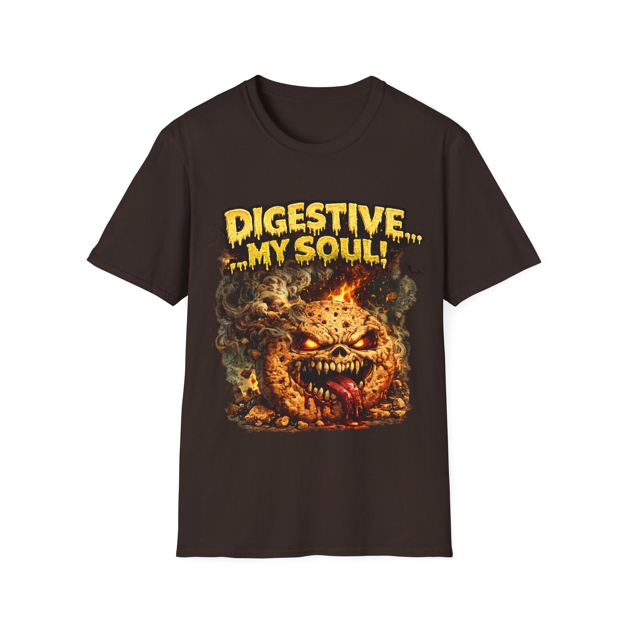 Digestive My Soul Graphic T‑Shirt — Horror Monster Skull Design