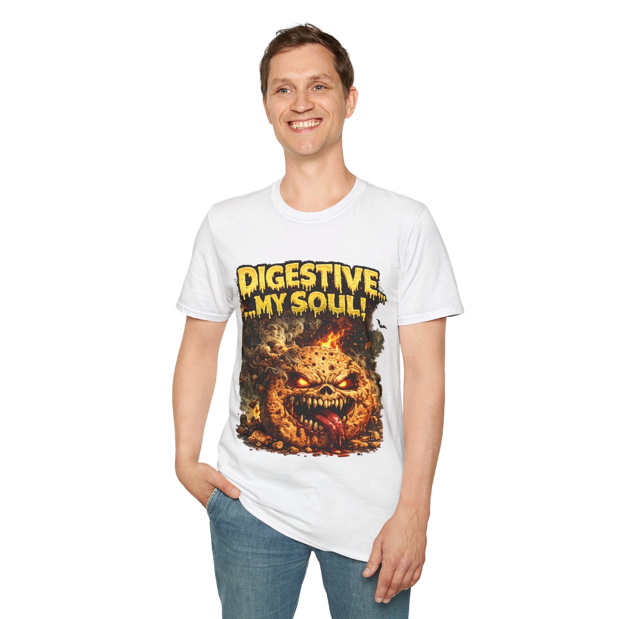 Digestive My Soul Graphic T‑Shirt — Horror Monster Skull Design