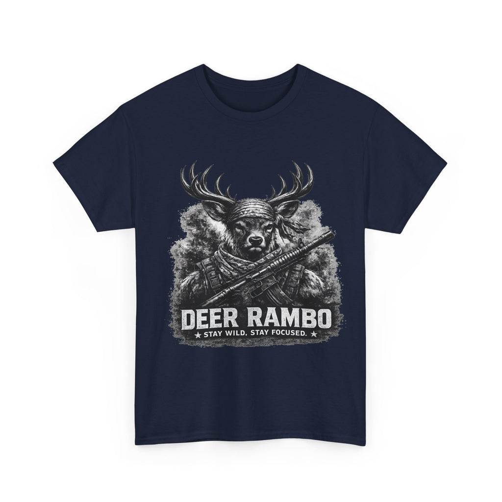 Deer Rambo Skull T-Shirt | Hunter Gift | Woodland Deer Shirt | Rustic Outdoor Tee | Unisex Shirt