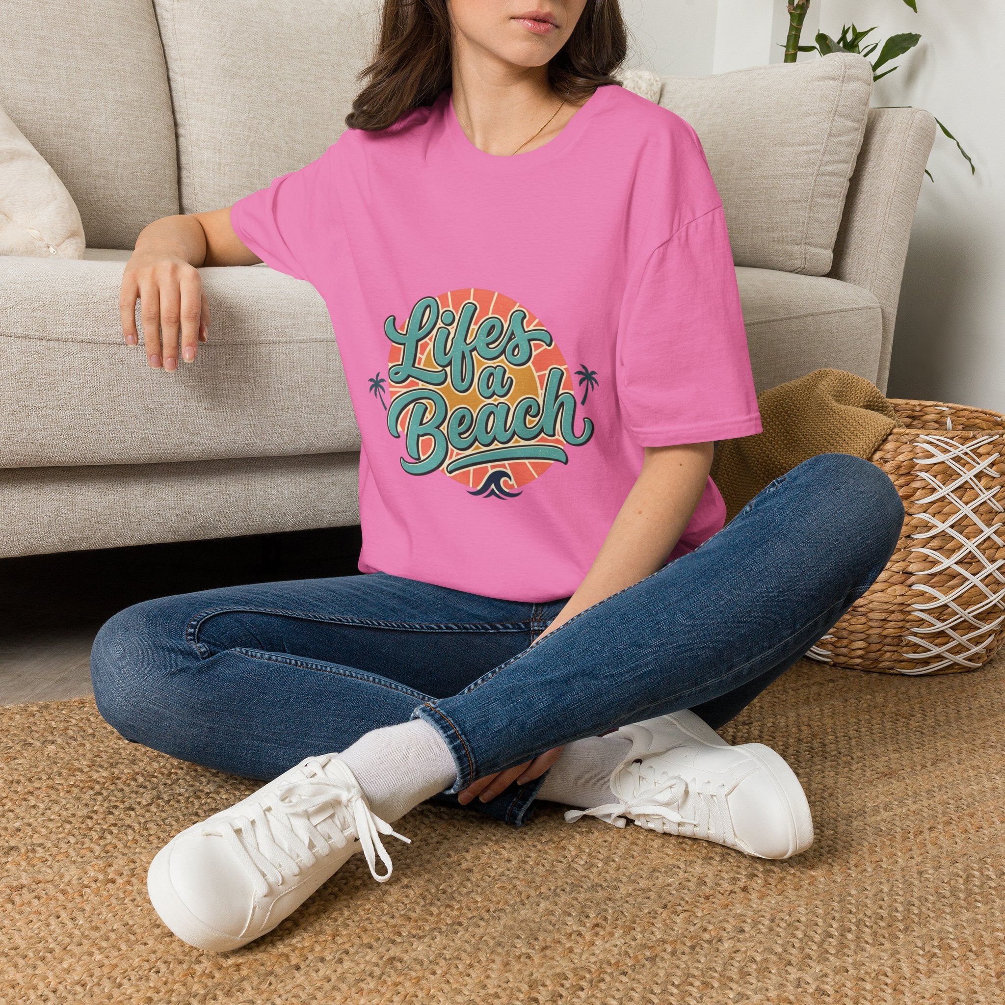 Life's a Beach T-Shirt — Retro Palm Sunset Summer Tee