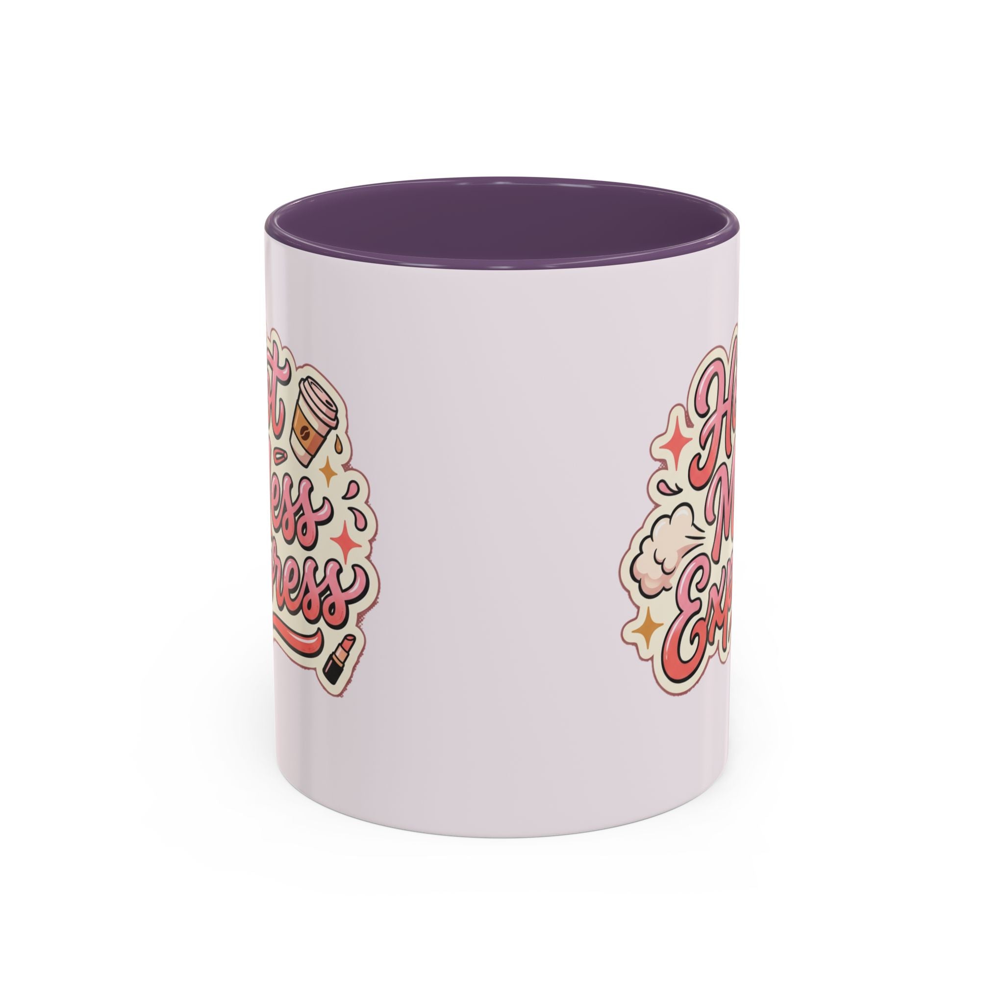 Hot Mess Express Coffee Mug — Funny Pink Accent Mug for Coffee Lovers