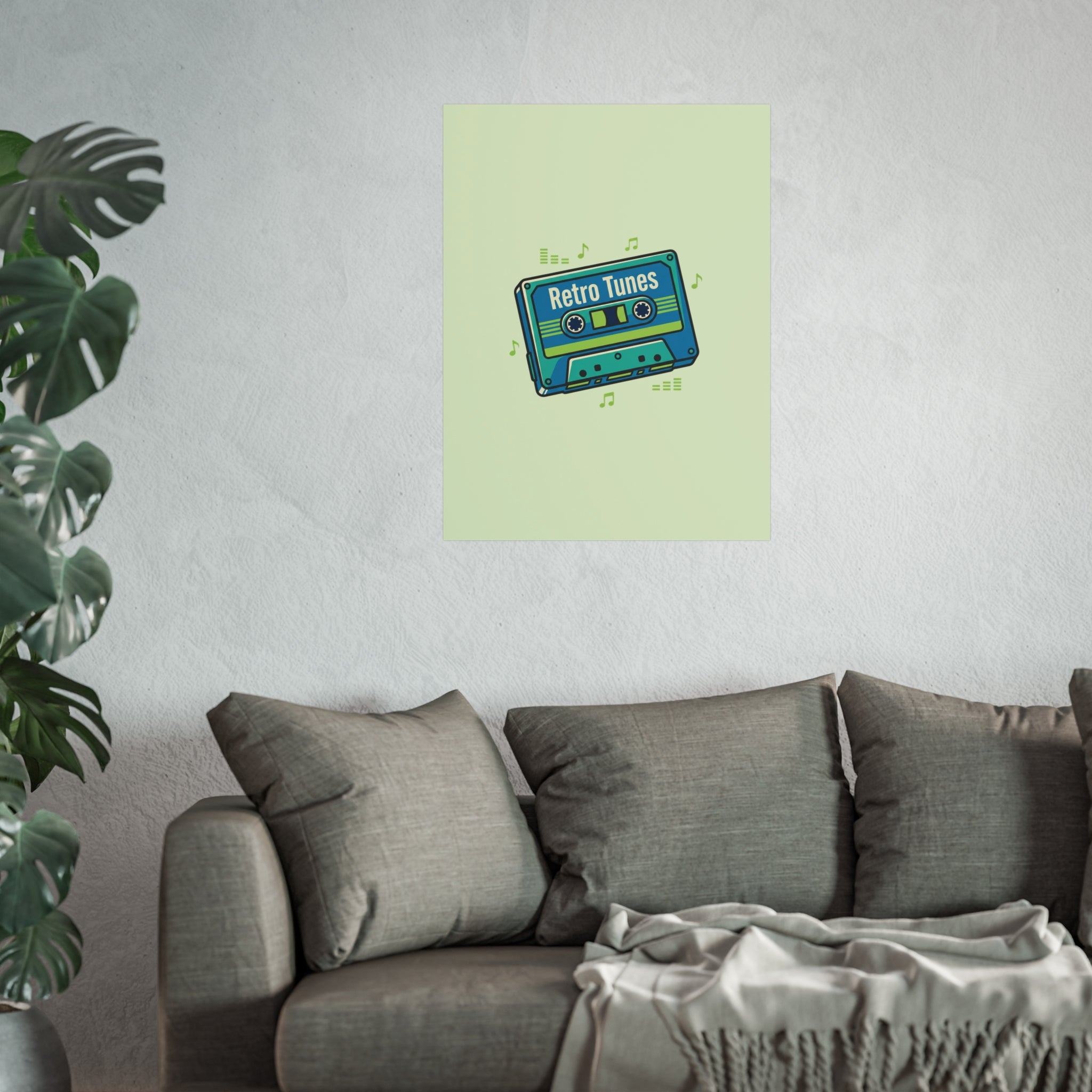 Retro Tunes Cassette Poster — Vintage Music Wall Art