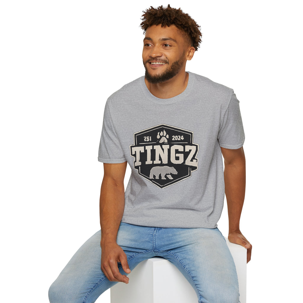 Bear Tingz Logo T‑Shirt — Retro Paw Emblem Tee