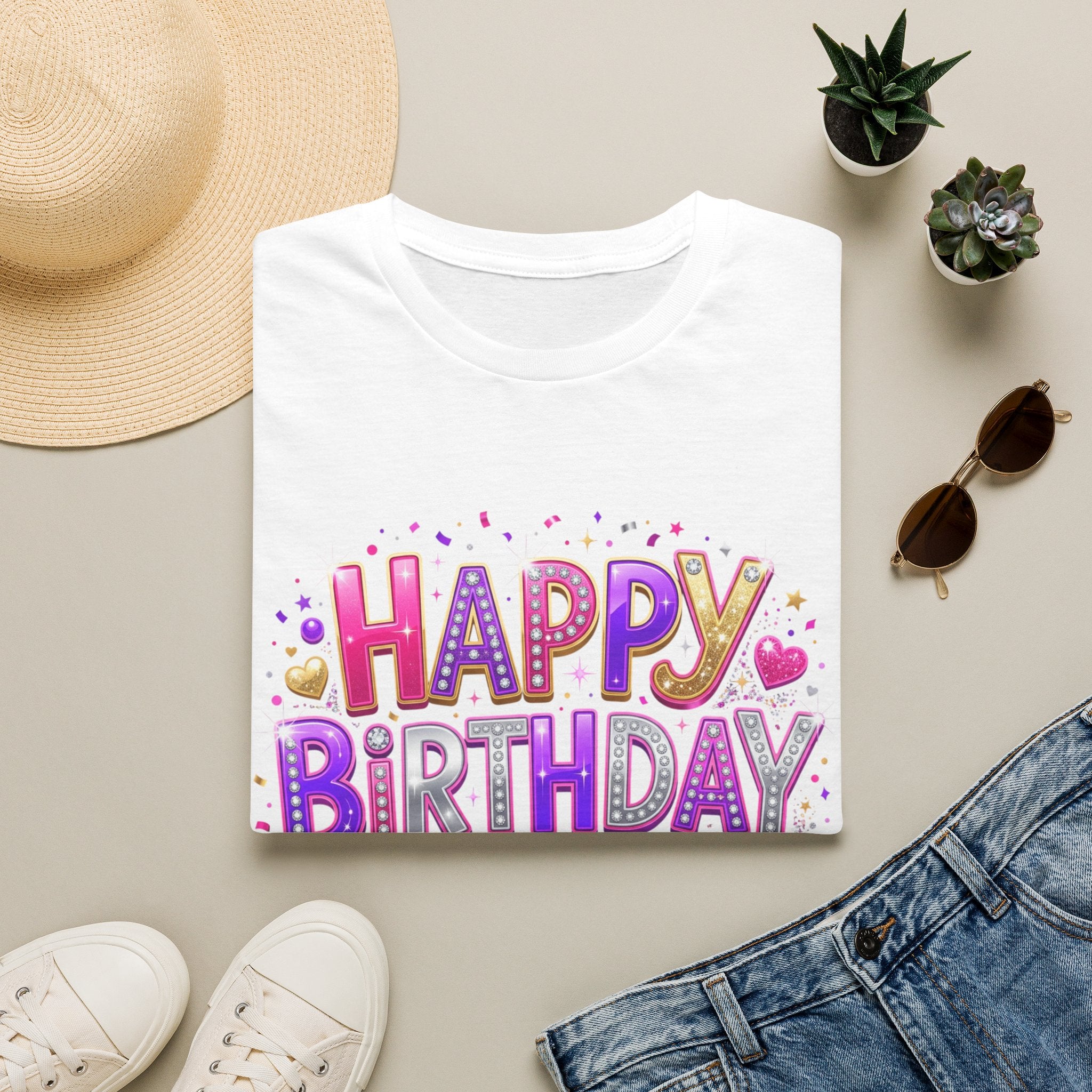 Happy Birthday Girl T-Shirt — Colorful Confetti Party Tee