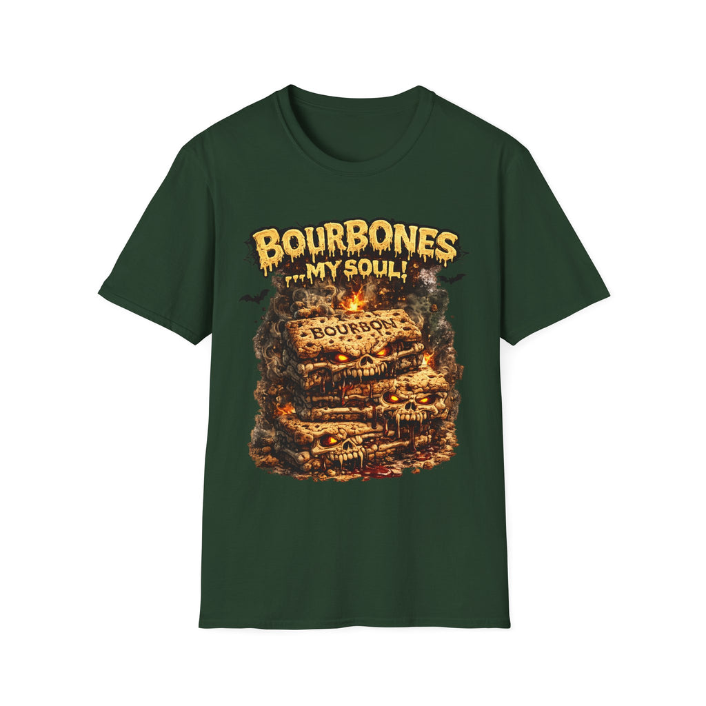 Bourbones My Soul T‑Shirt — Vintage Whiskey Skull Graphic Tee