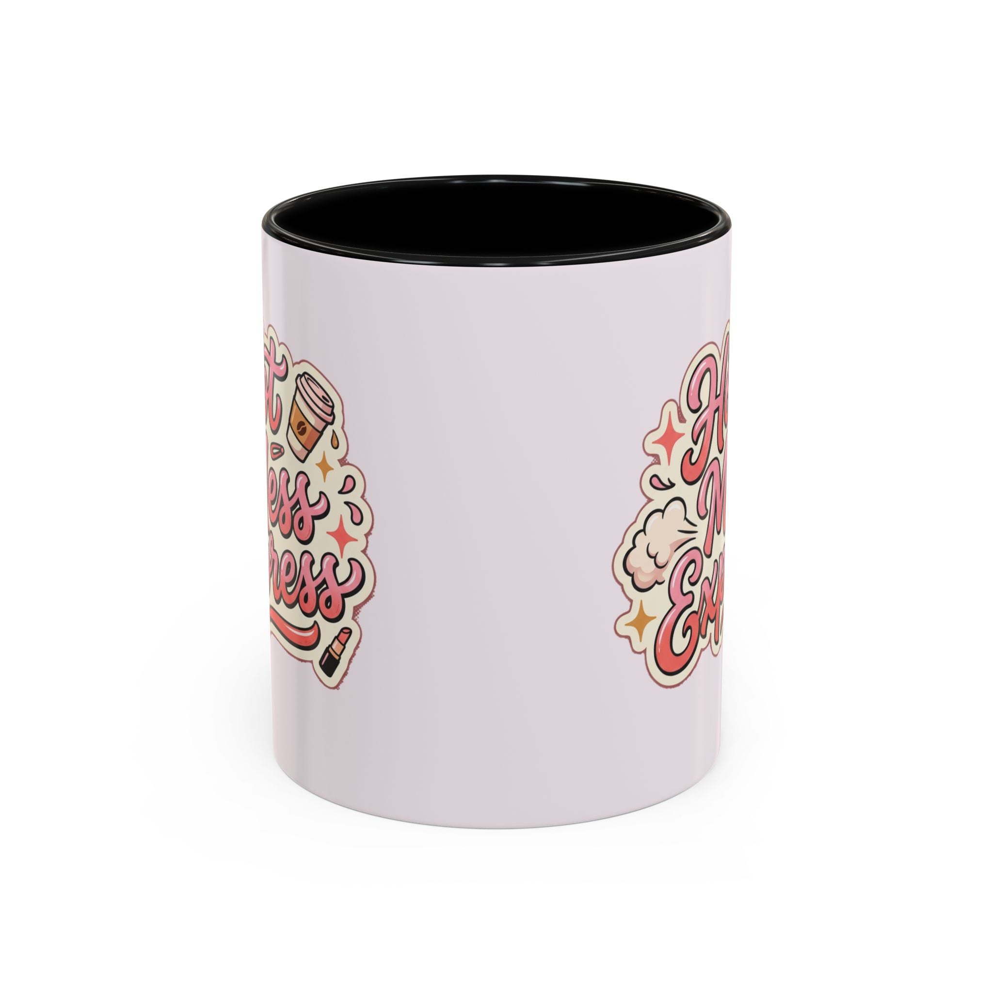 Hot Mess Express Coffee Mug — Funny Pink Accent Mug for Coffee Lovers