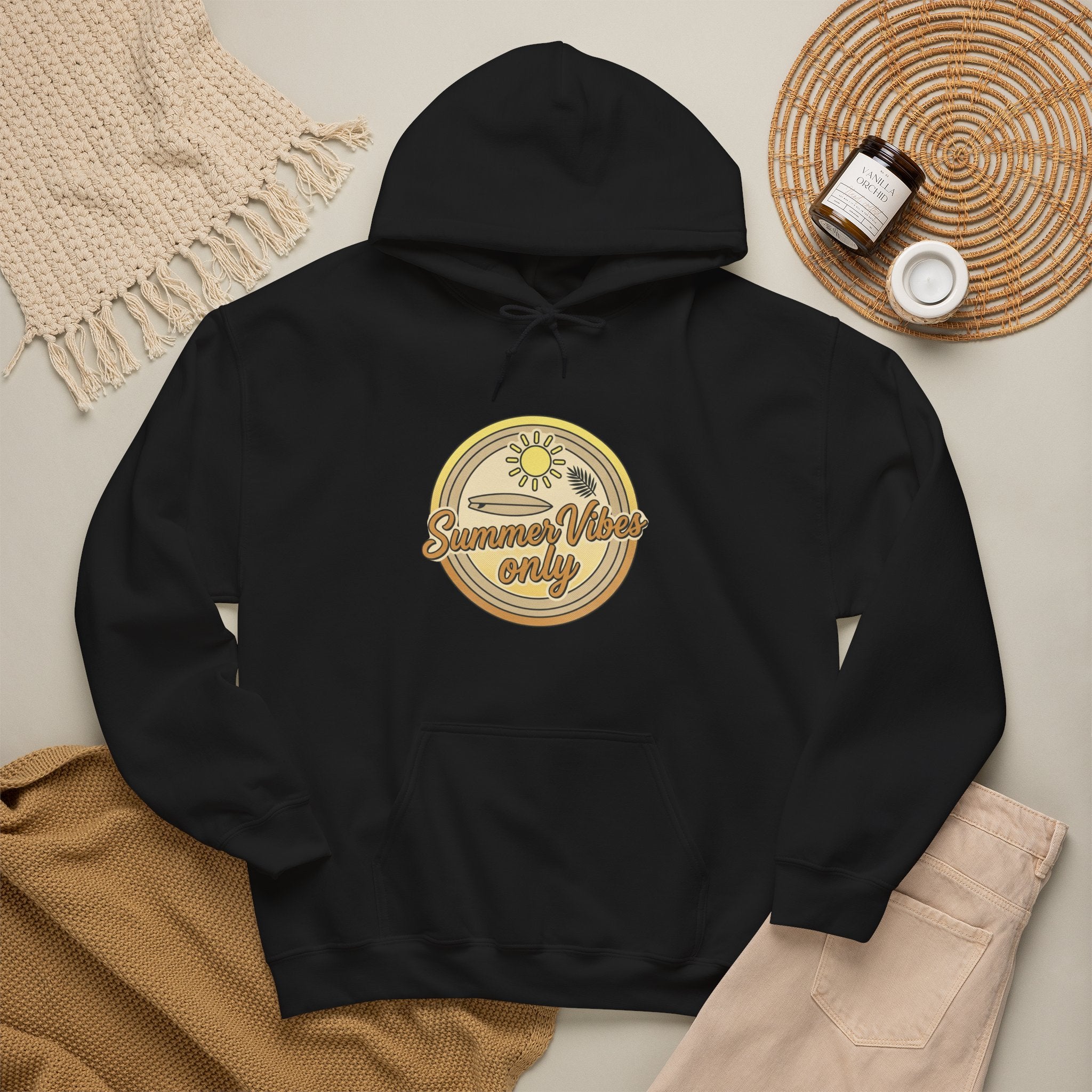 Retro Daisy “Summer Vibes Only” Hoodie — Vintage Floral Cozy Pullover