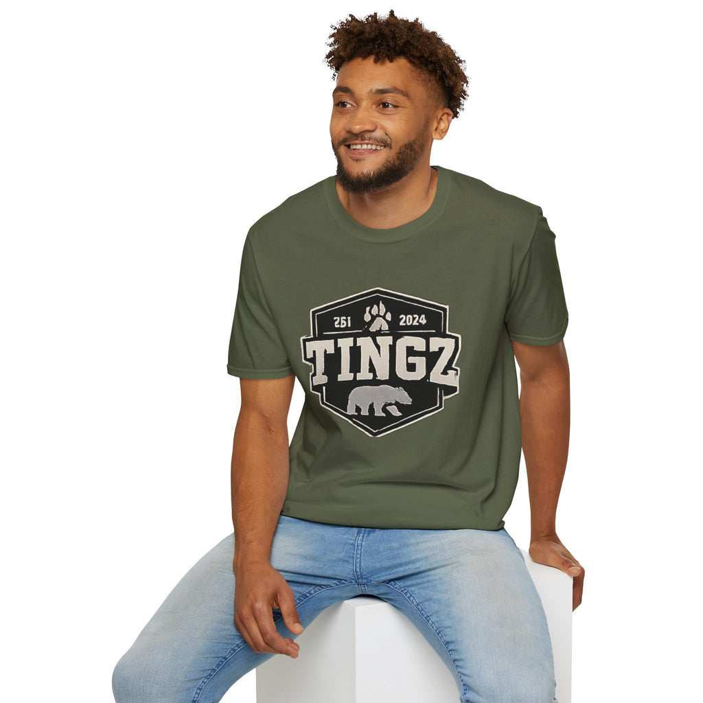 Bear Tingz Logo T‑Shirt — Retro Paw Emblem Tee