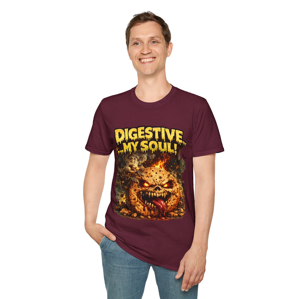 Digestive My Soul Graphic T‑Shirt — Horror Monster Skull Design