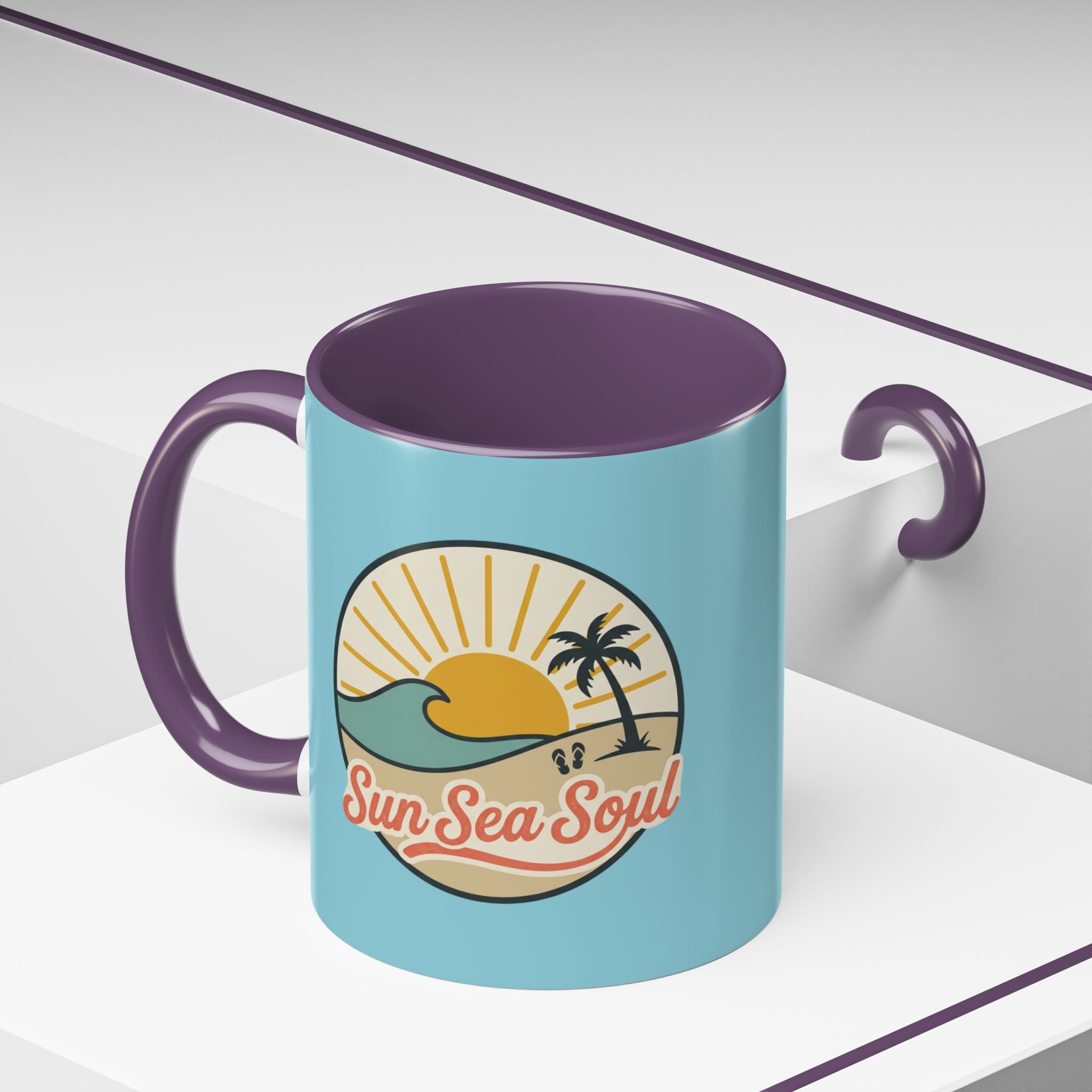 Sun Sea Soul Accent Coffee Mug – Beach Sunset 11/15oz