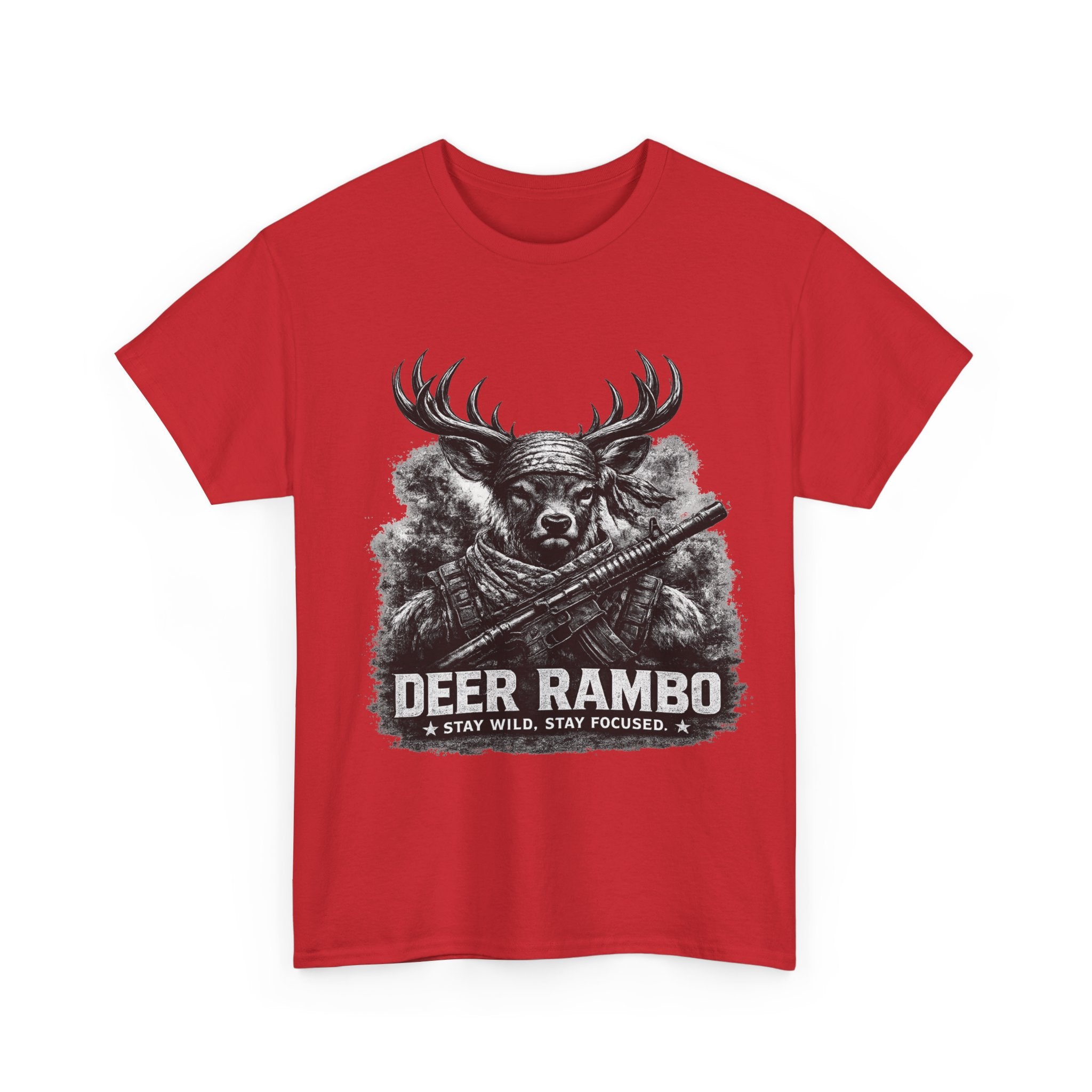 Deer Rambo Skull T-Shirt | Hunter Gift | Woodland Deer Shirt | Rustic Outdoor Tee | Unisex Shirt