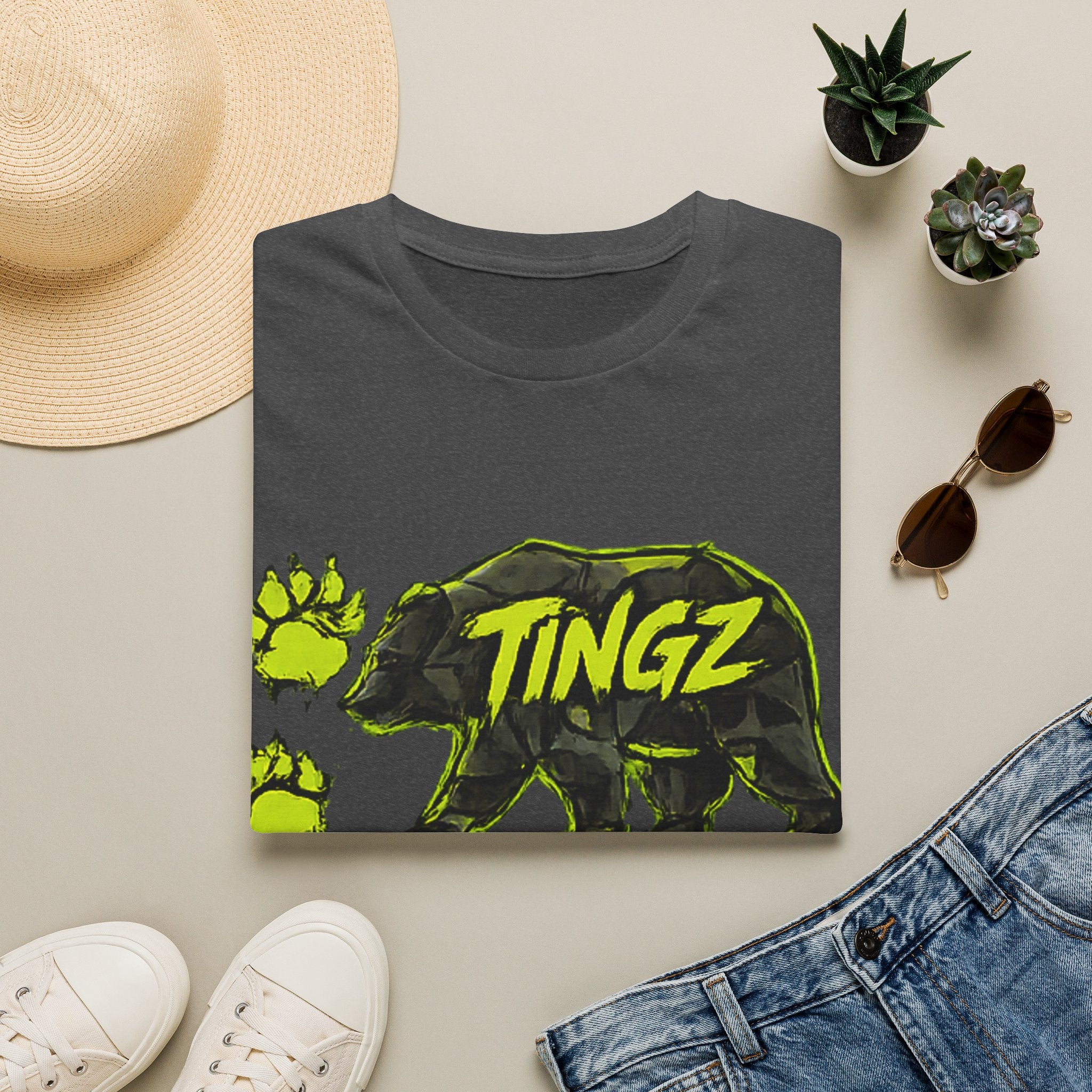 Bear TINGZ Paw Graphic T-Shirt —  Neon Logo