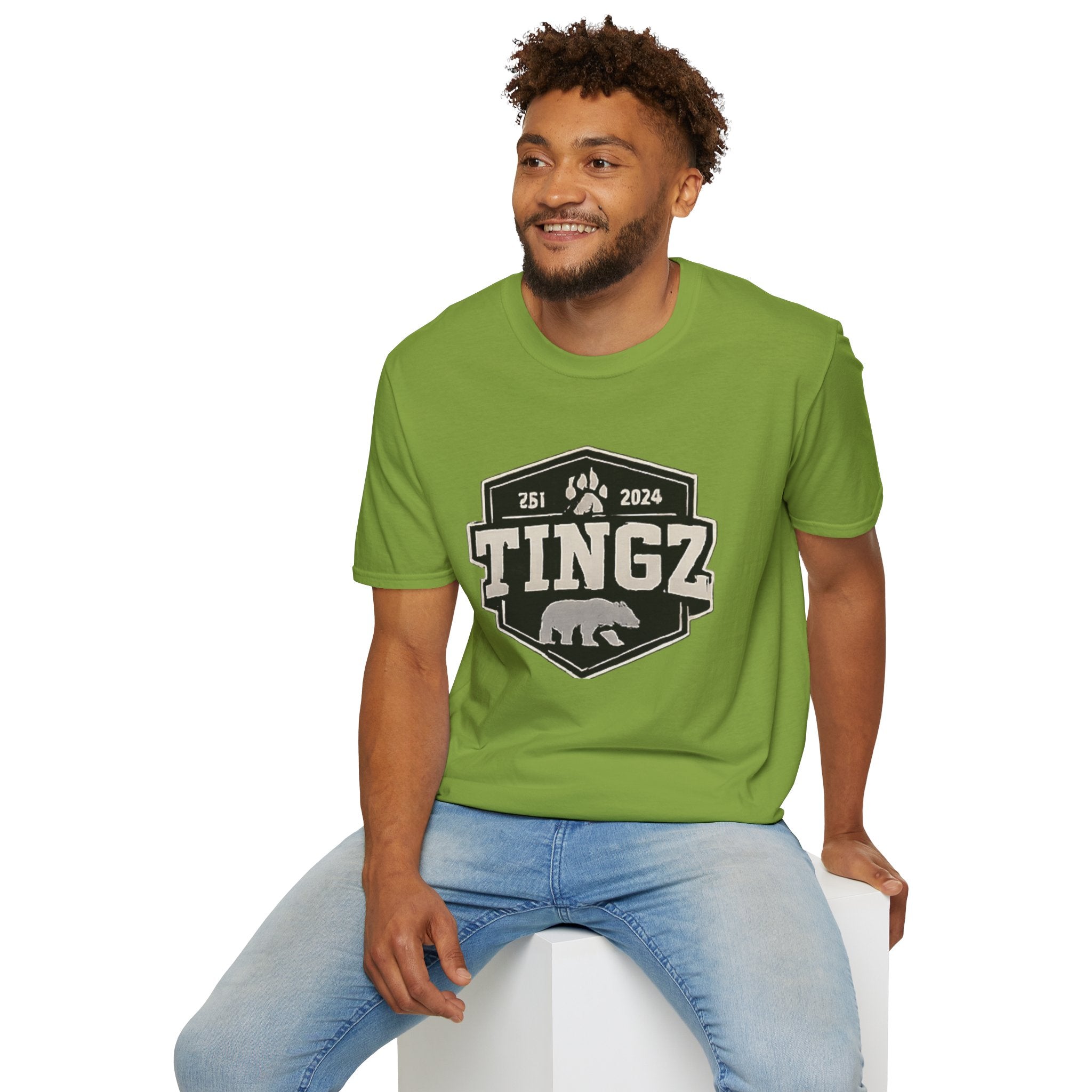 Bear Tingz Logo T‑Shirt — Retro Paw Emblem Tee