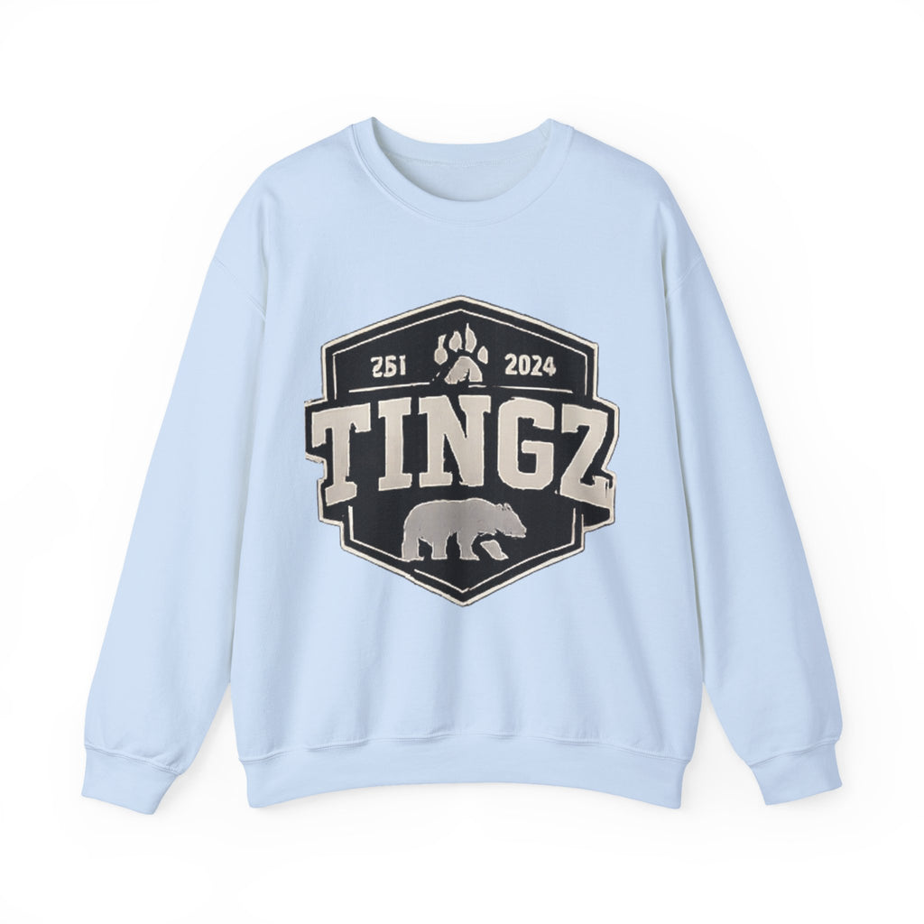 BEAR TINGZ  Badge Unisex Crewneck Sweatshirt | Vintage Wildlife Graphic Sweatshirt | Classic Streetwear Pullover