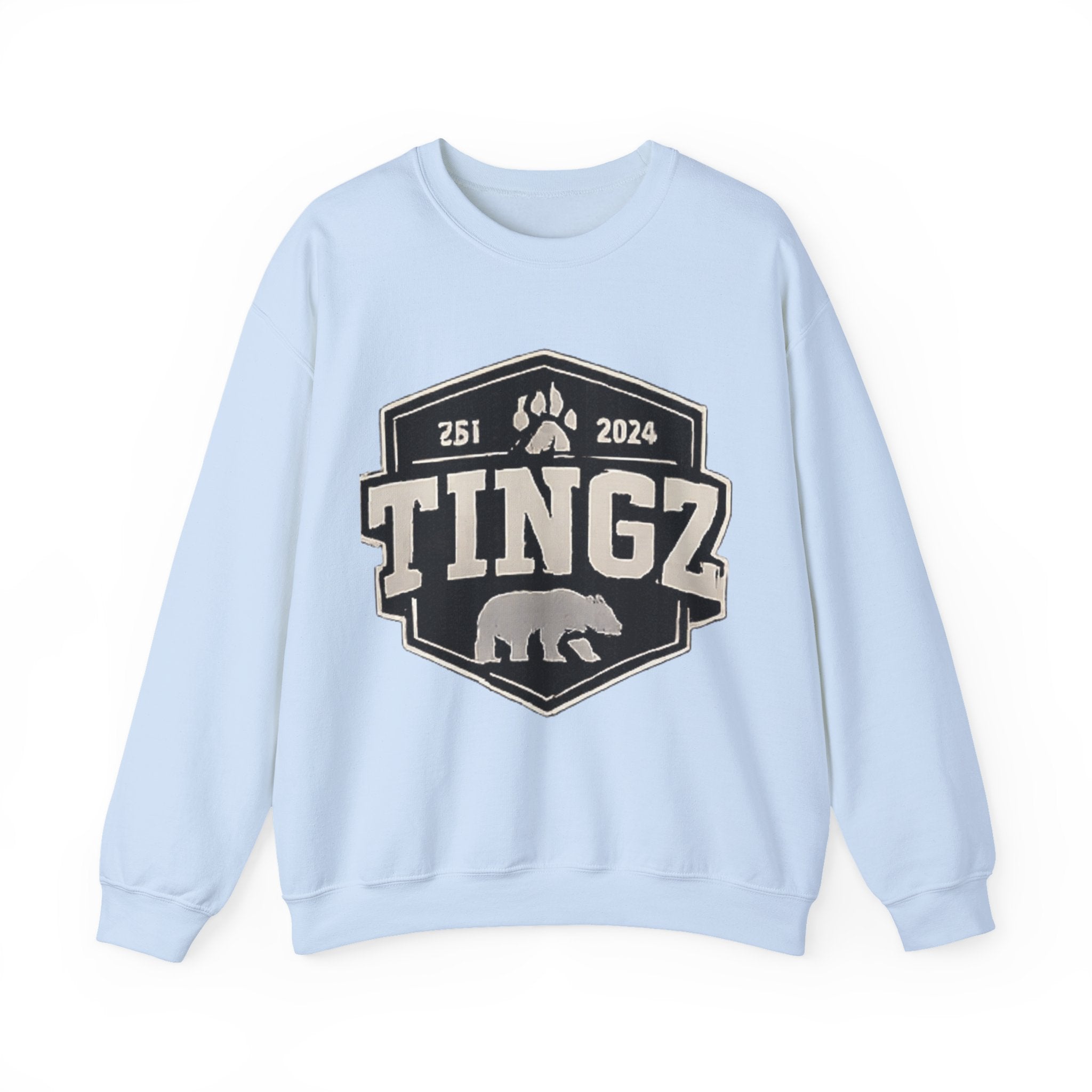 BEAR TINGZ  Badge Unisex Crewneck Sweatshirt | Vintage Wildlife Graphic Sweatshirt | Classic Streetwear Pullover