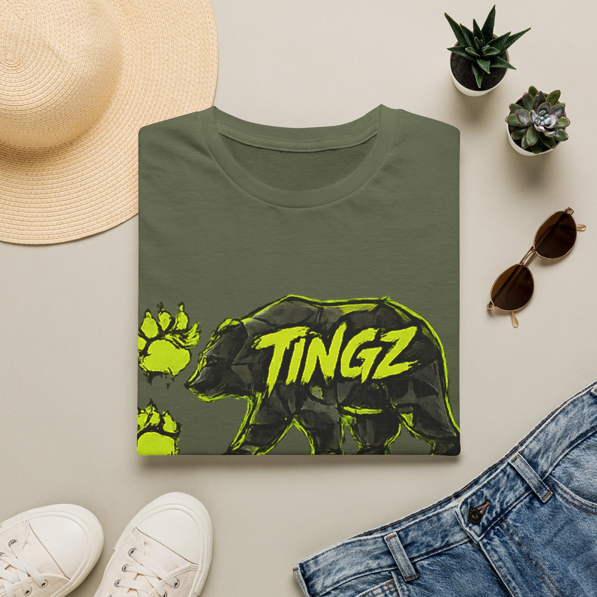 Bear TINGZ Paw Graphic T-Shirt —  Neon Logo