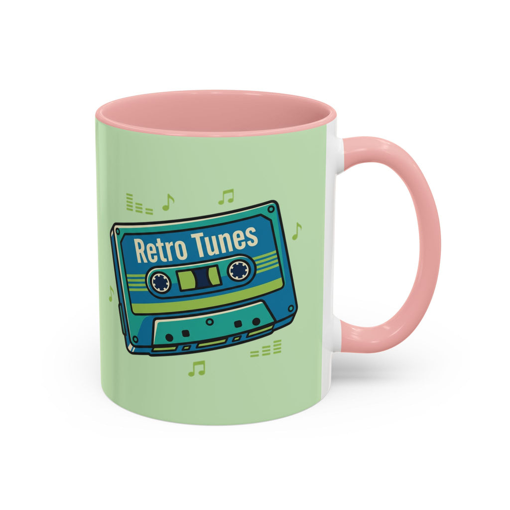 Retro Tunes Accent Coffee Mug — Cassette Tape Music Lovers Gift (11/15oz)