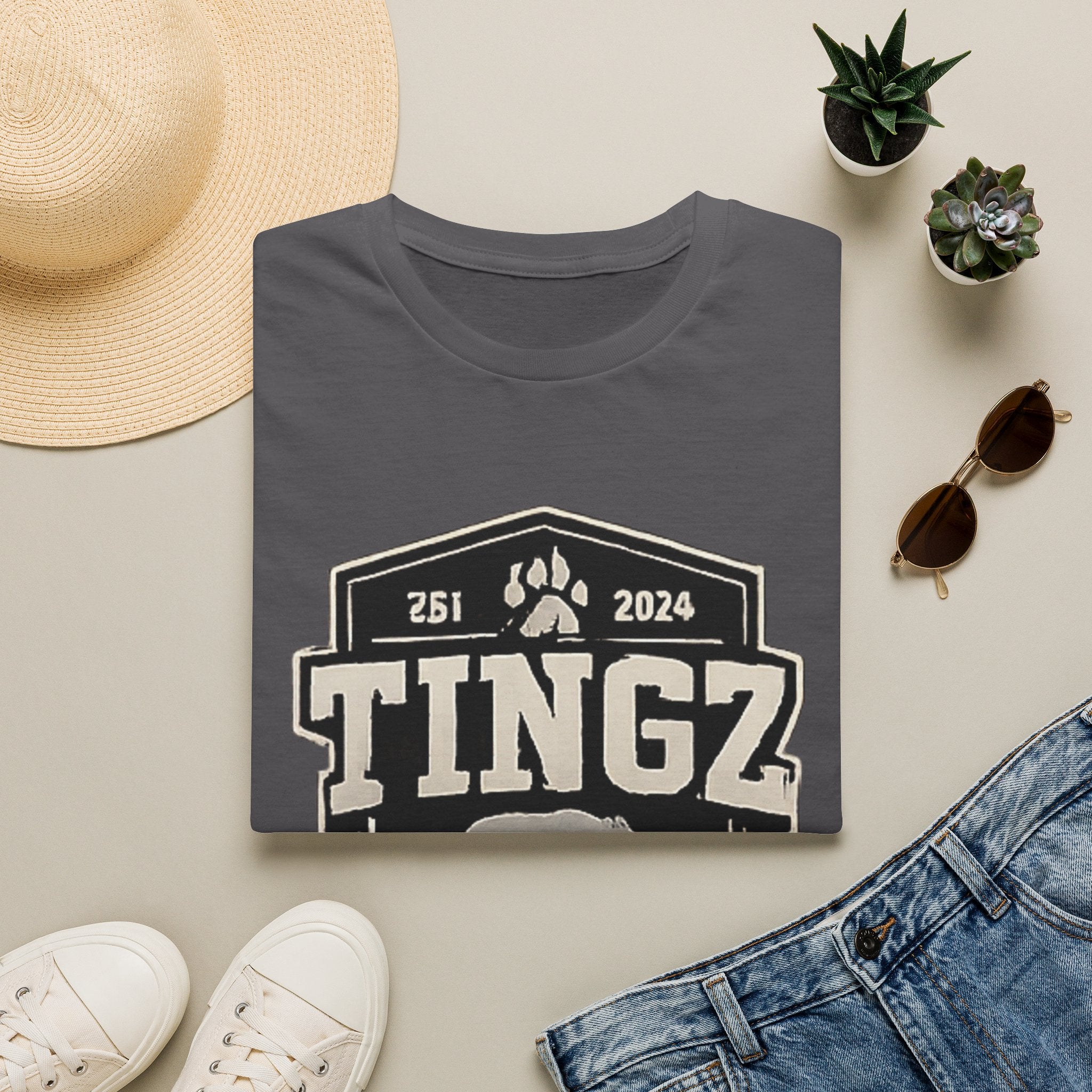 Bear Tingz Logo T‑Shirt — Retro Paw Emblem Tee