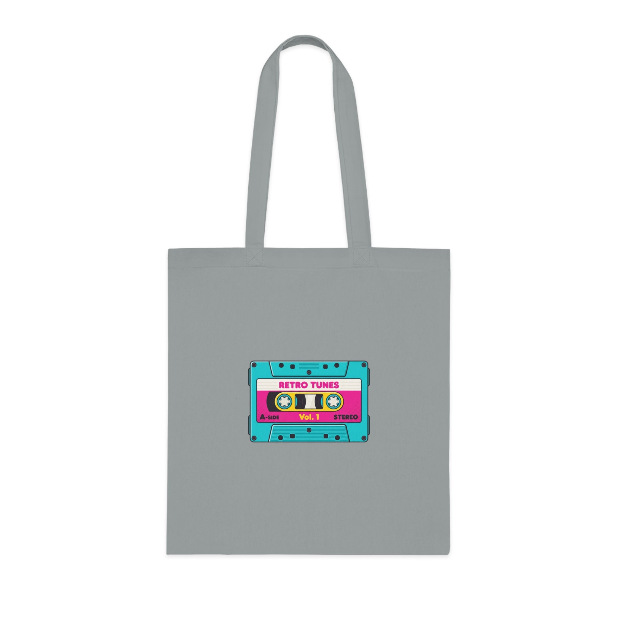 Retro Cassette Tote Bag — 'Retro Tunes' Cotton Grocery & Music Festival Tote
