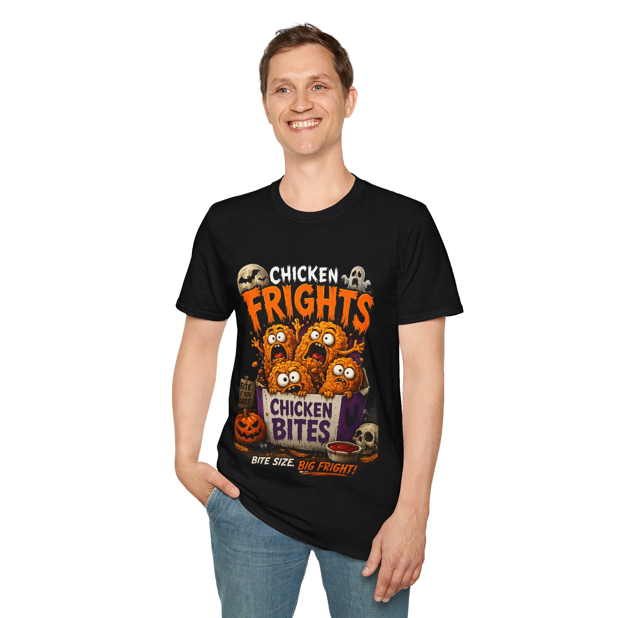Chicken Frights T-Shirt — Cute Spooky Halloween Chicken Bites Tee