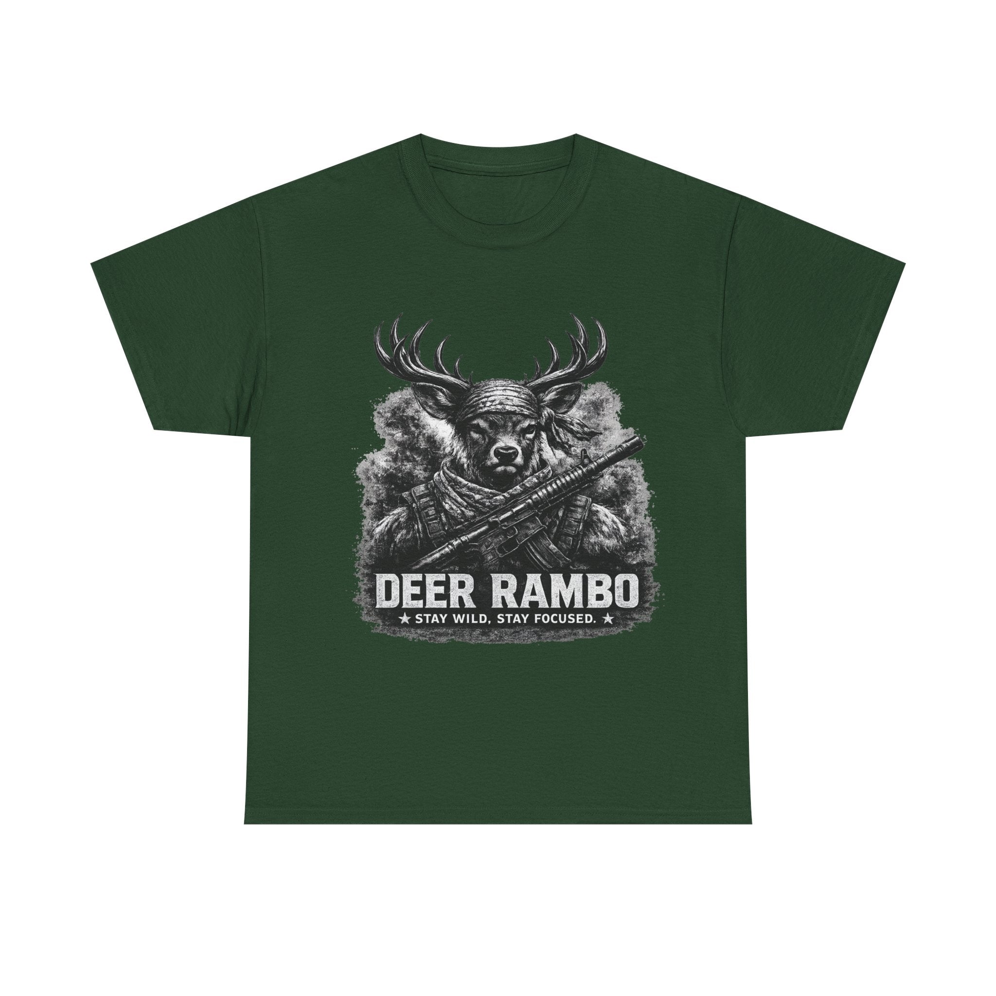 Deer Rambo Skull T-Shirt | Hunter Gift | Woodland Deer Shirt | Rustic Outdoor Tee | Unisex Shirt