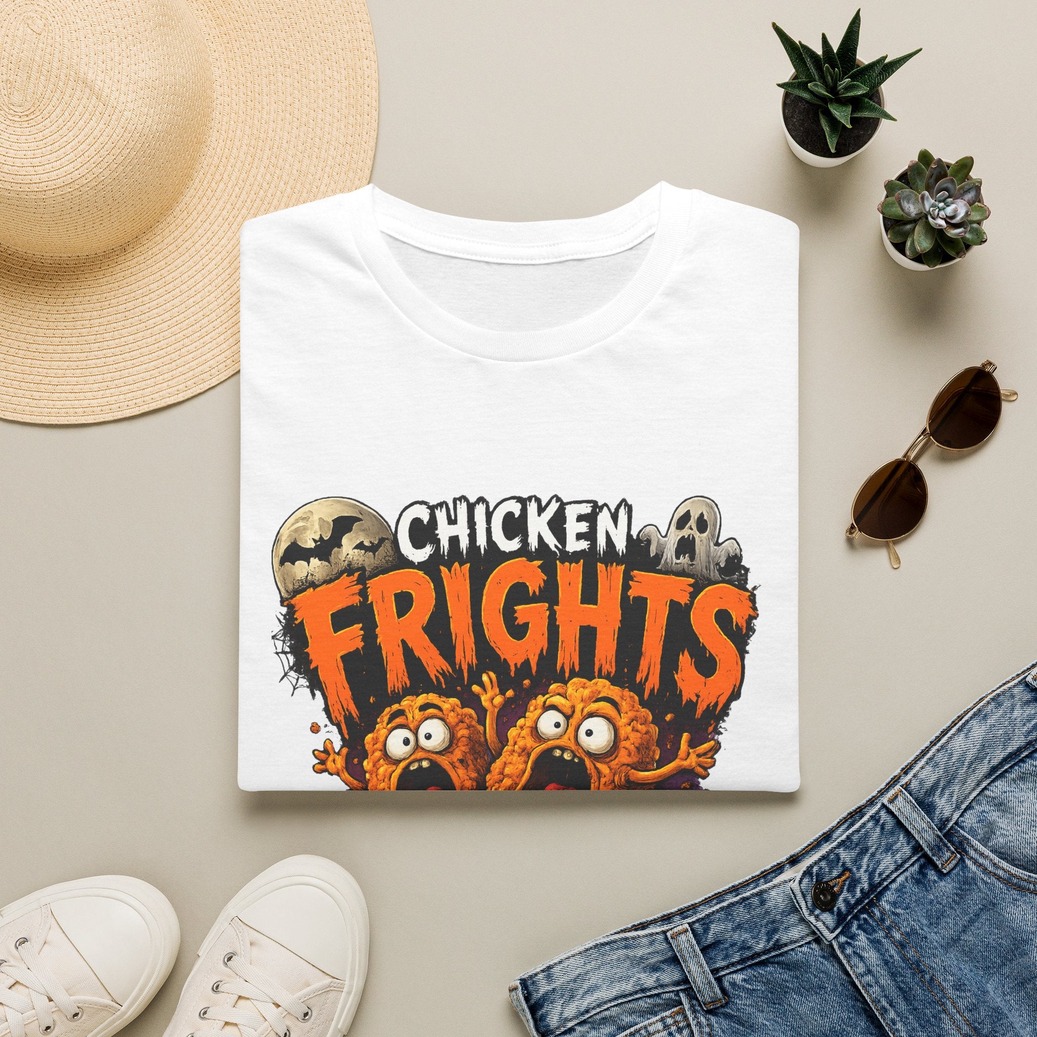 Chicken Frights T-Shirt — Cute Spooky Halloween Chicken Bites Tee