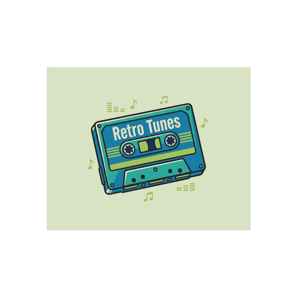 Retro Tunes Cassette Poster — Vintage Music Wall Art