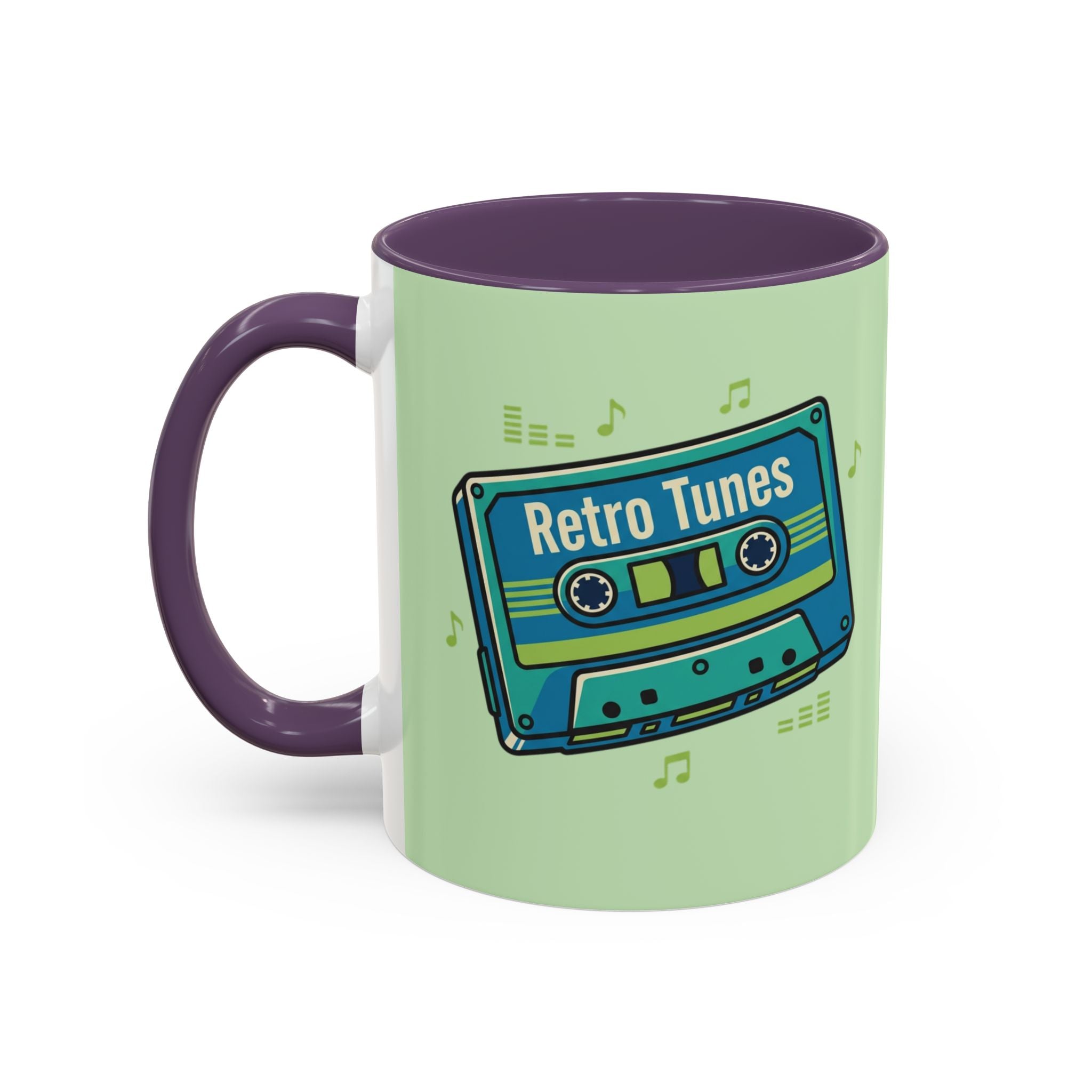 Retro Tunes Accent Coffee Mug — Cassette Tape Music Lovers Gift (11/15oz)