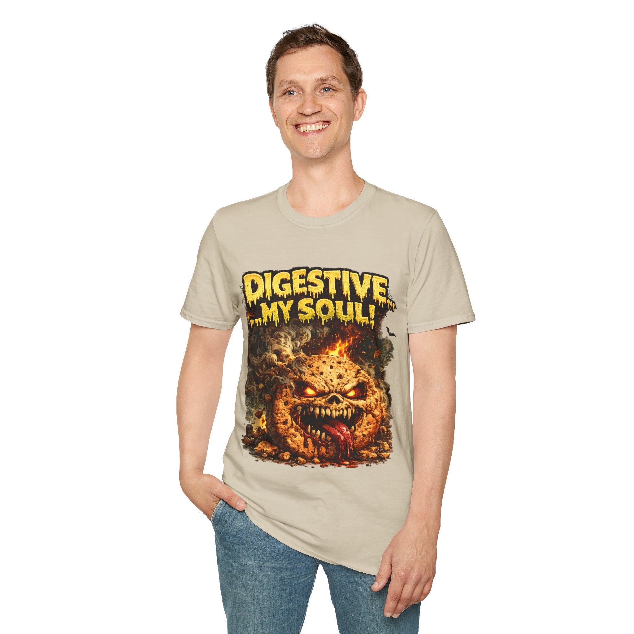 Digestive My Soul Graphic T‑Shirt — Horror Monster Skull Design