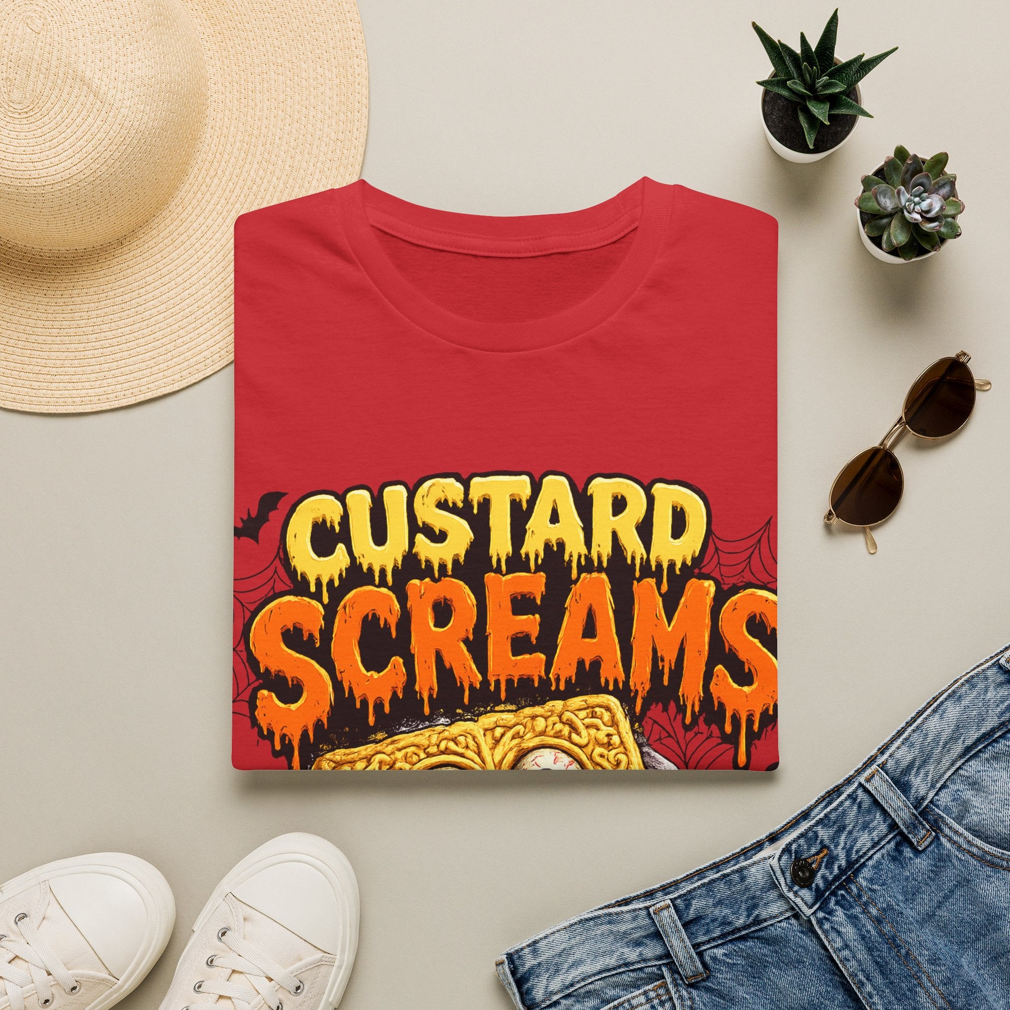 Custard Screams Halloween T-Shirt — Spooky Dessert Graphic Tee