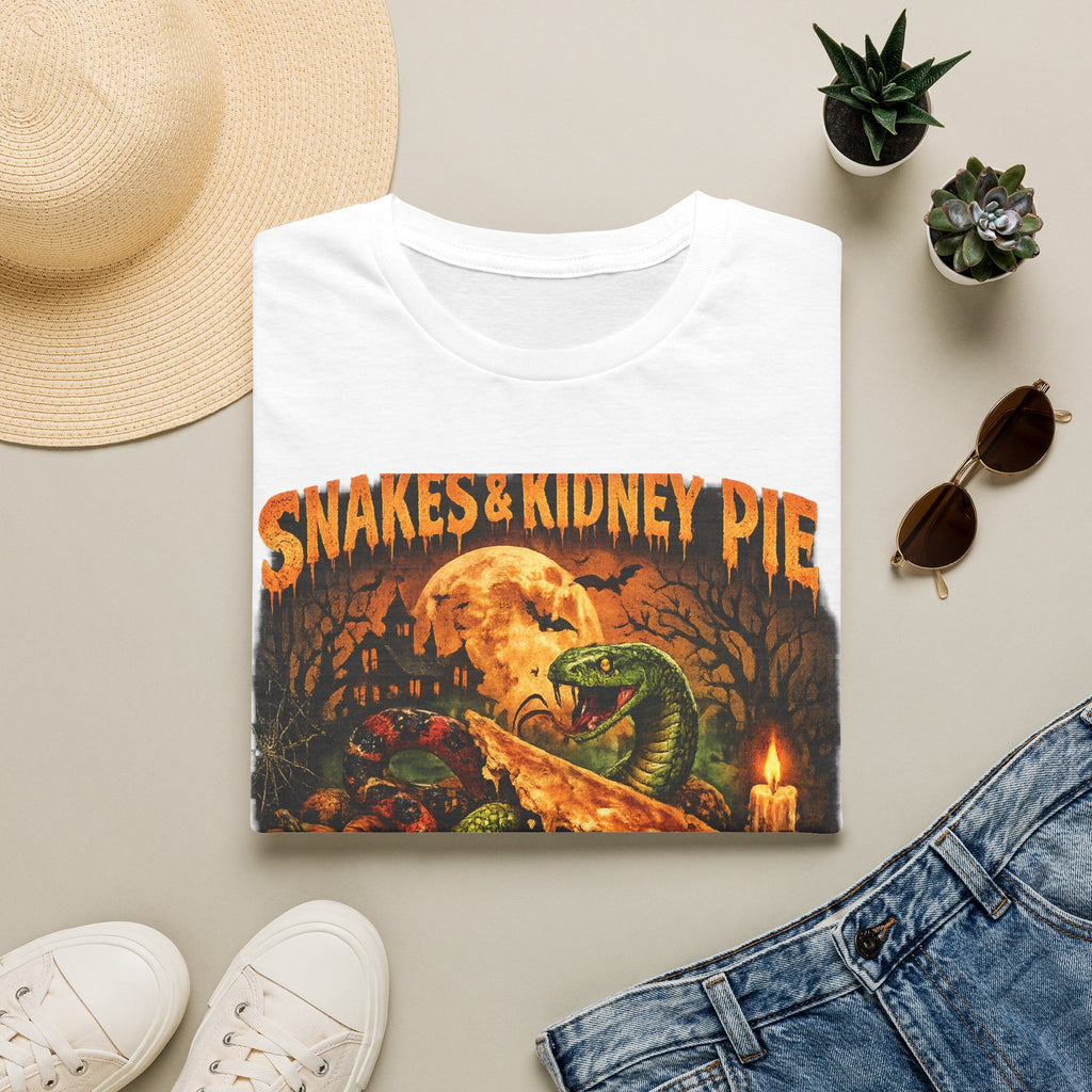 Snakes & Kidney Pie Tee — Spooky Retro Halloween Graphic T-Shirt
