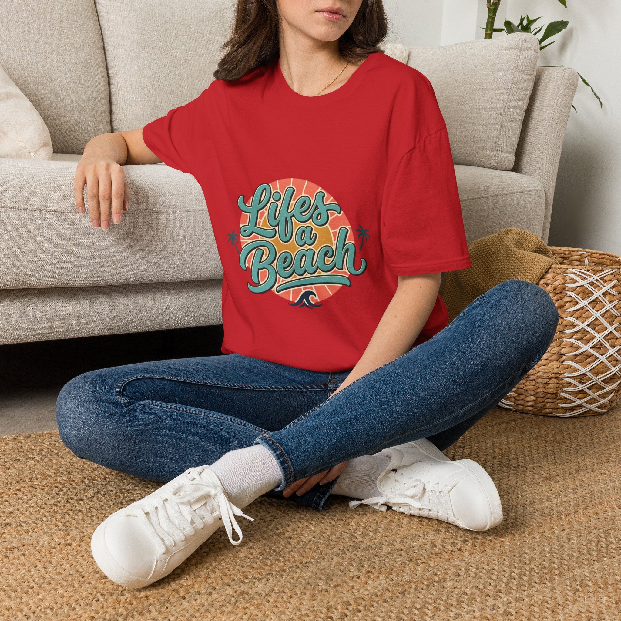 Life's a Beach T-Shirt — Retro Palm Sunset Summer Tee